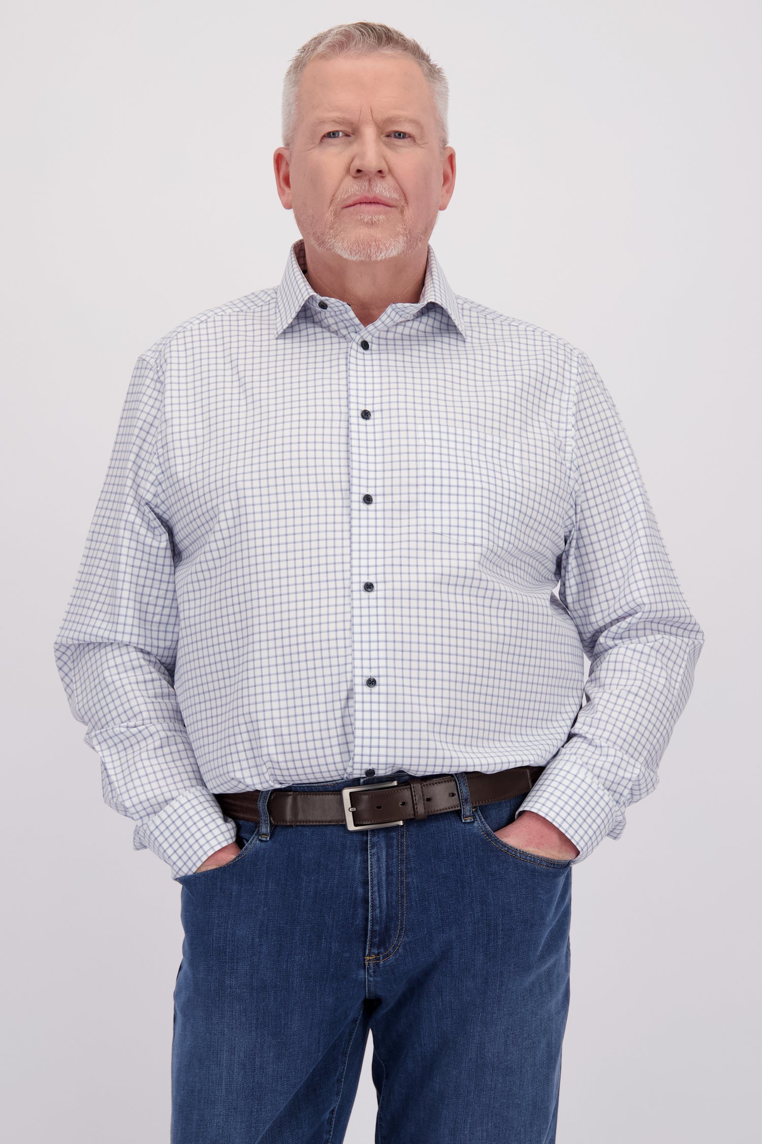 Chemise à carreaux bleu clair - comfort fit de Dansaert Black pour Hommes
