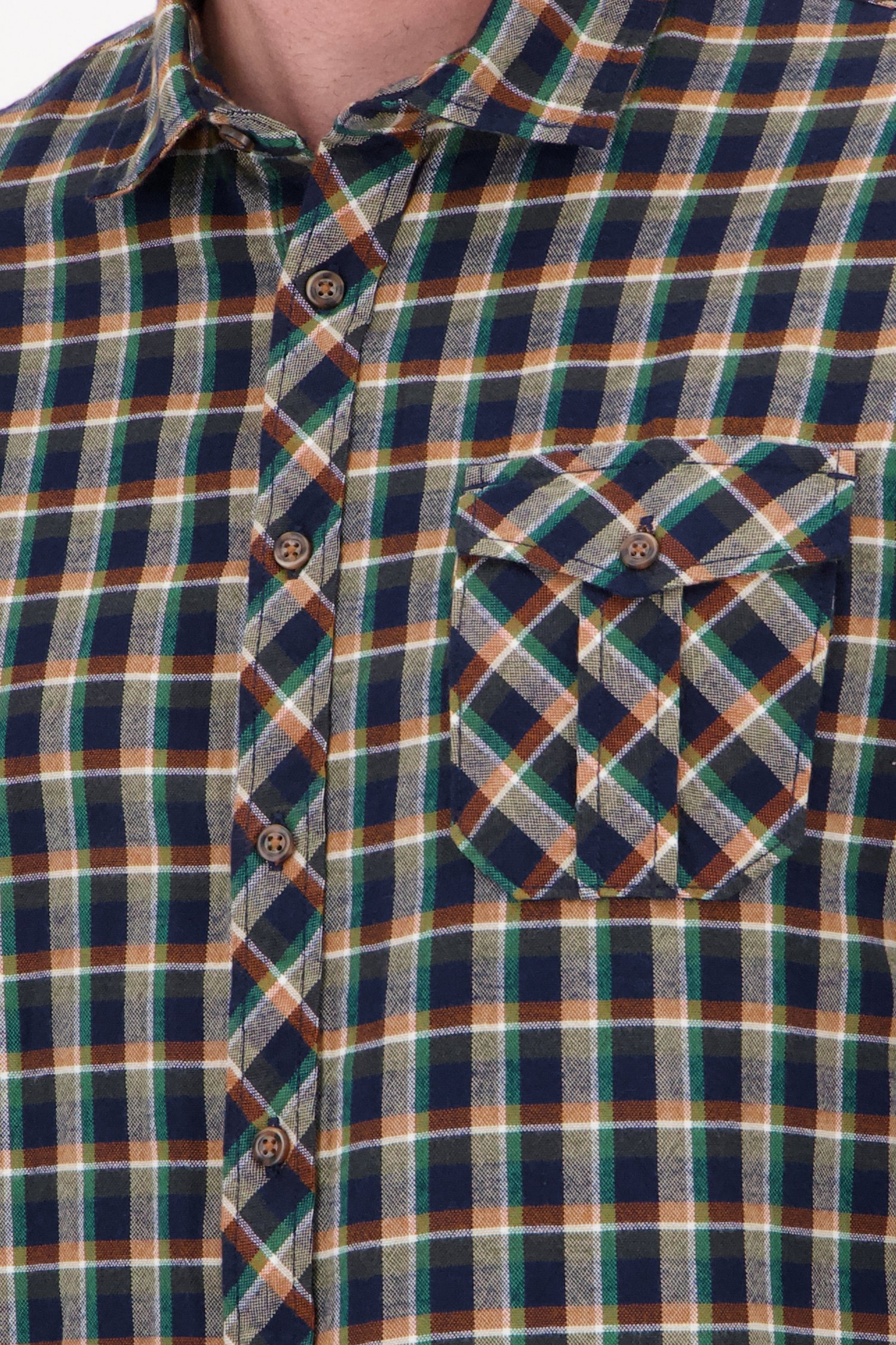 Chemise à carreaux bleu vert - regular fit de Ravøtt pour Hommes