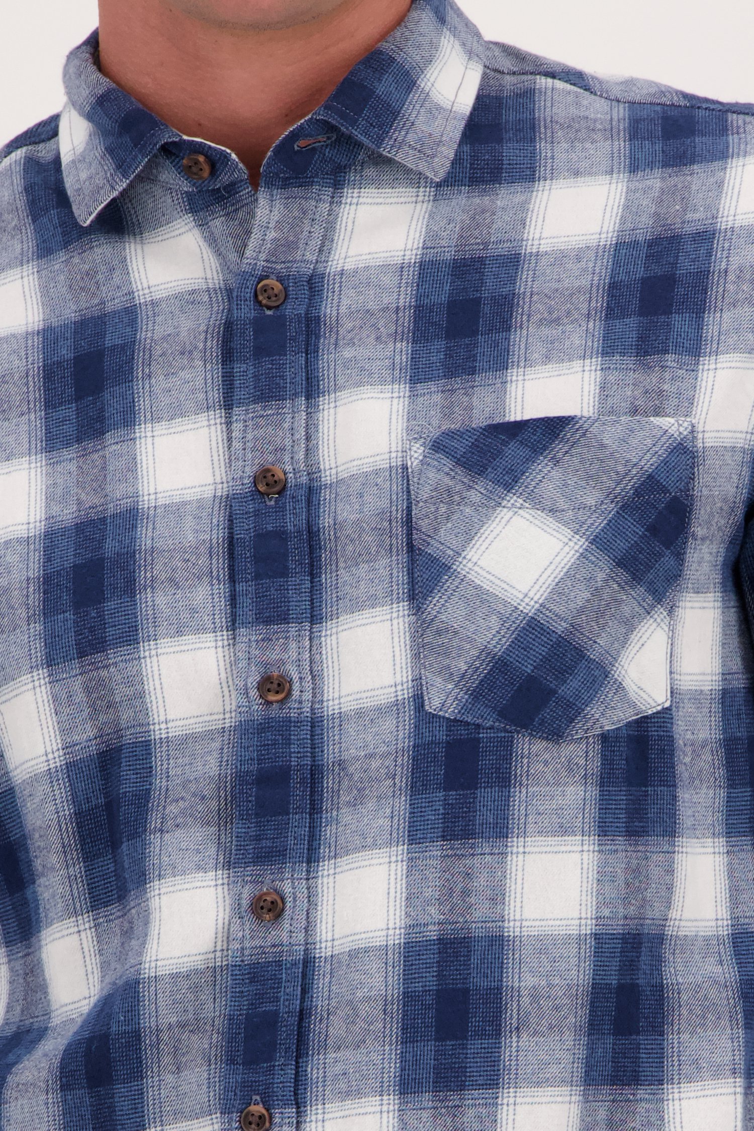 Chemise à carreaux bleus et blancs - Regular fit de Ravøtt pour Hommes