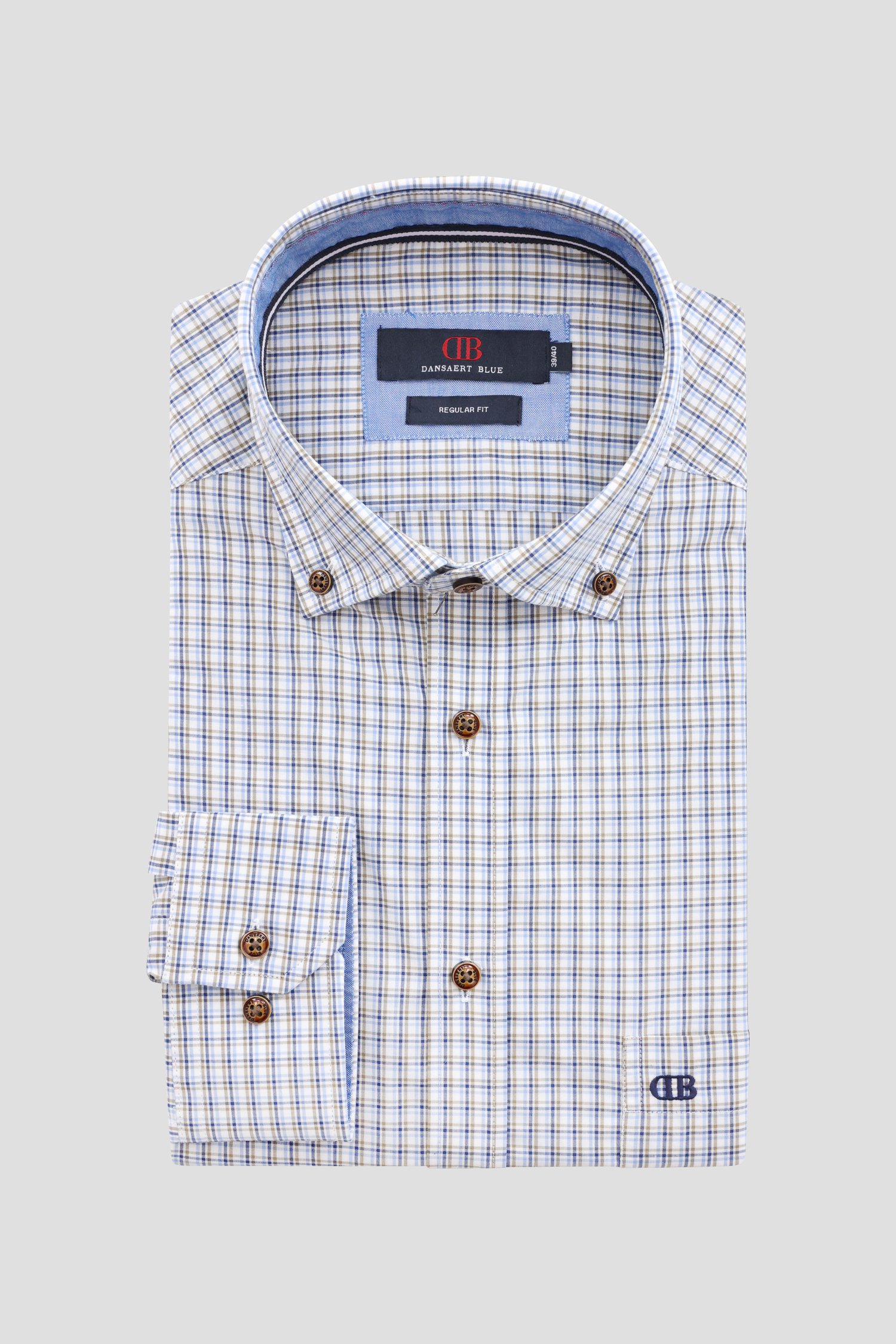 Chemise à carreaux bleus - regular fit de Dansaert Blue pour Hommes