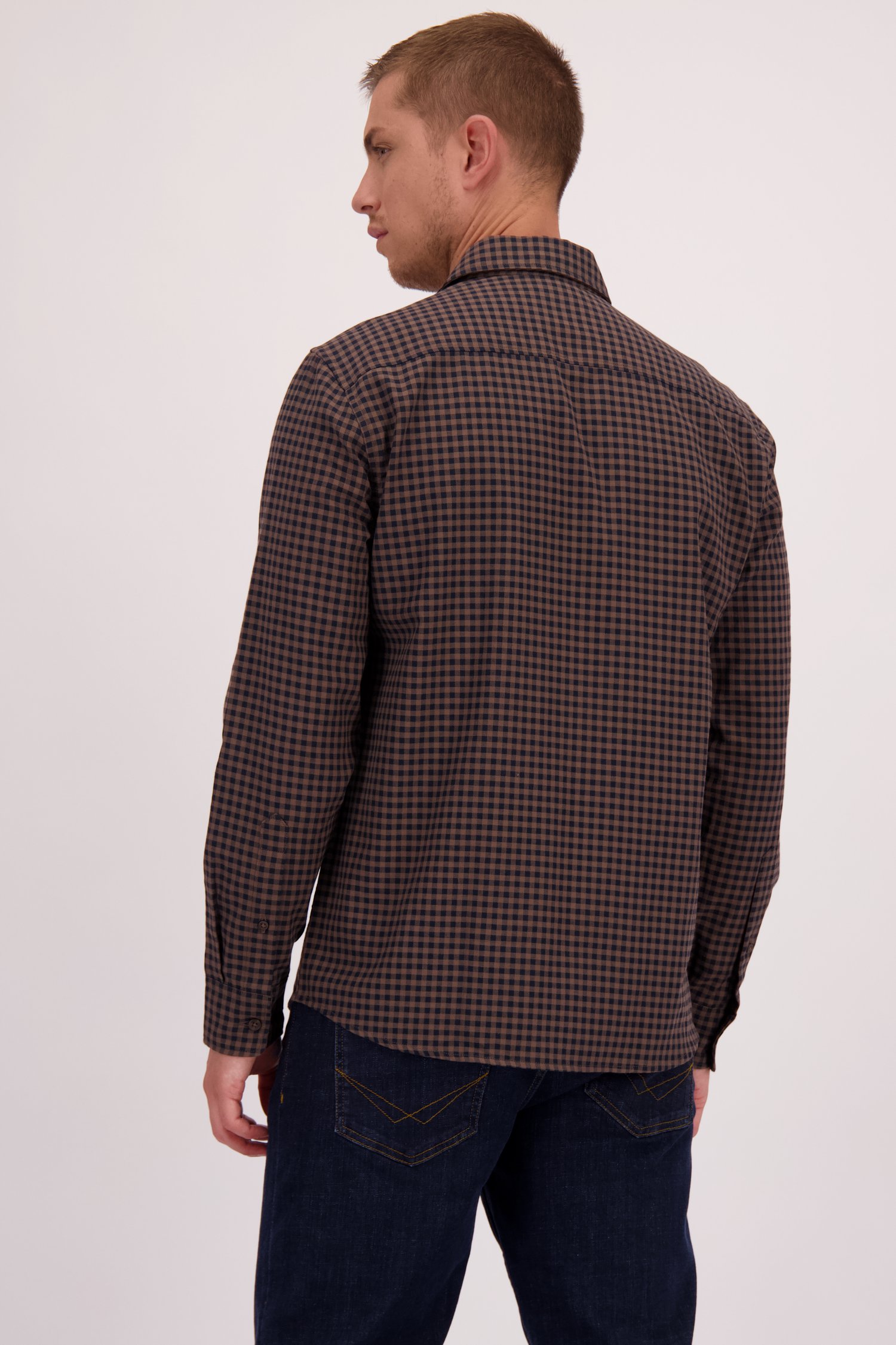 Le dos de Chemise à carreaux marron - Regular fit de Casual Five pour Hommes
