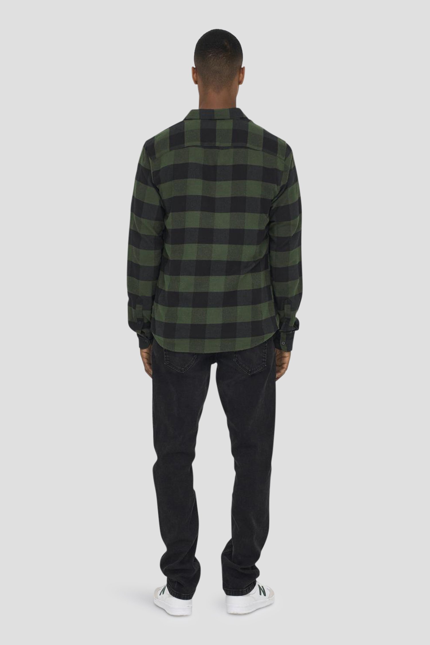 Le dos de Chemise à carreaux verte - Slim fit de Only & Sons pour Hommes