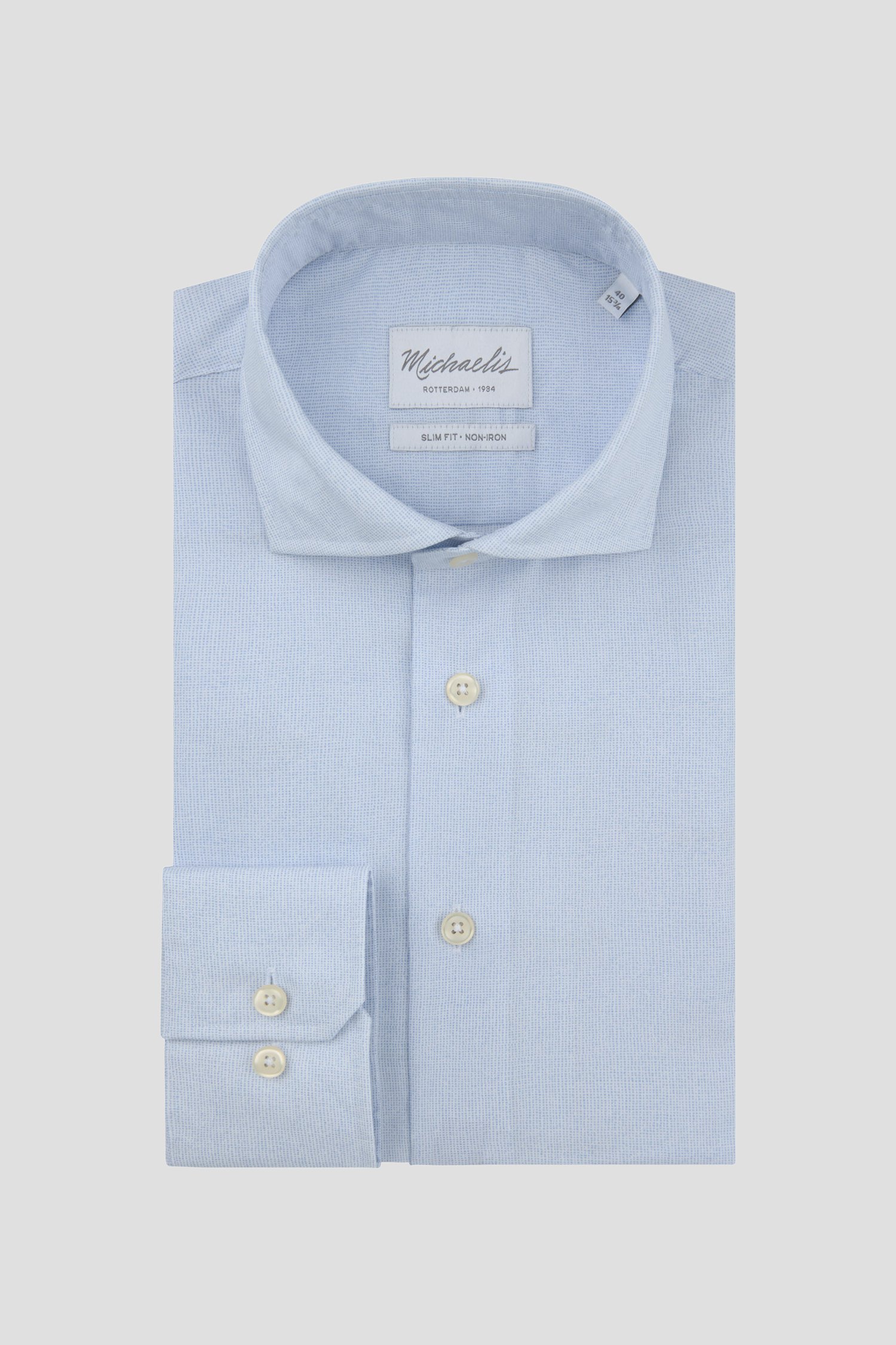 Photo produit 1 de Chemise à fine imprimé bleu – Slim fit de Michaelis pour Hommes