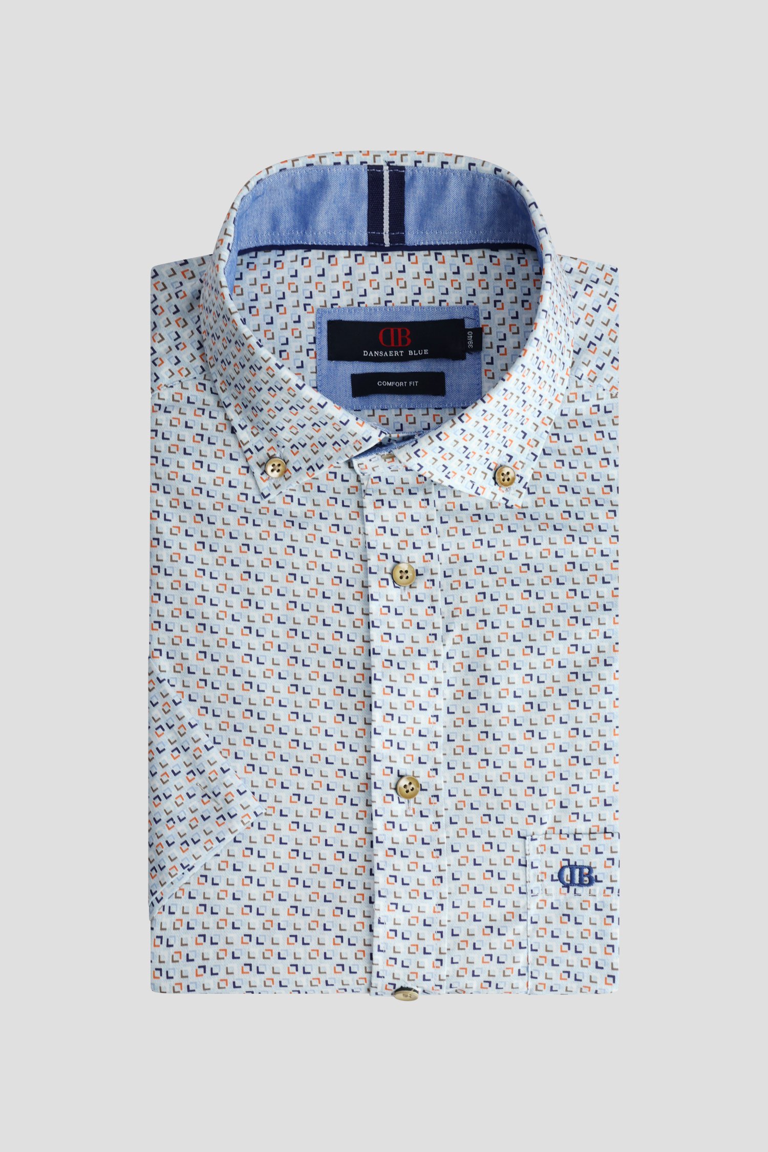 Le devant de Chemise à imprimé bleu et orange - Comfort fit de Dansaert Blue pour Hommes