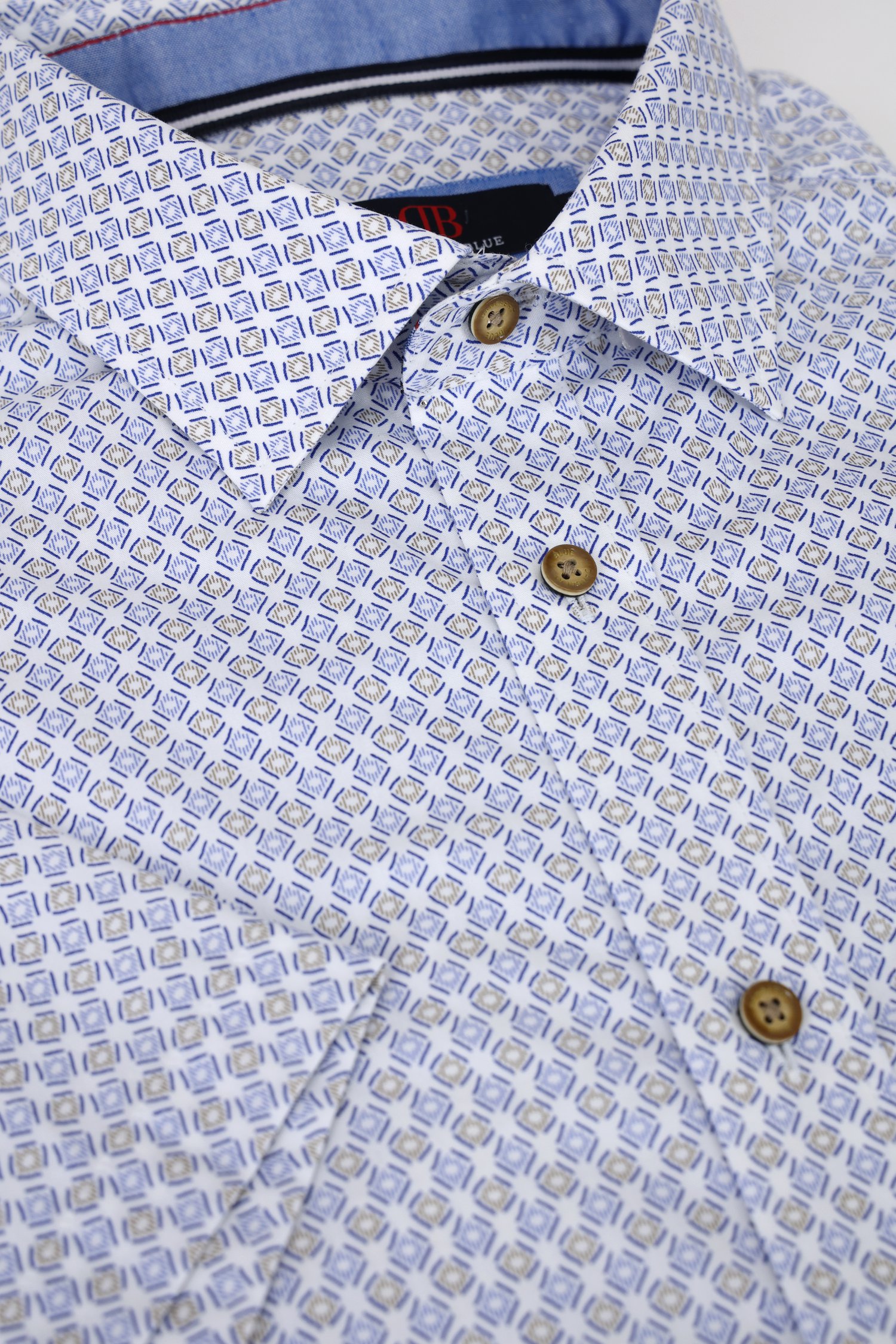 Chemise à imprimé bleu-marron - Comfort fit de Dansaert Blue pour Hommes