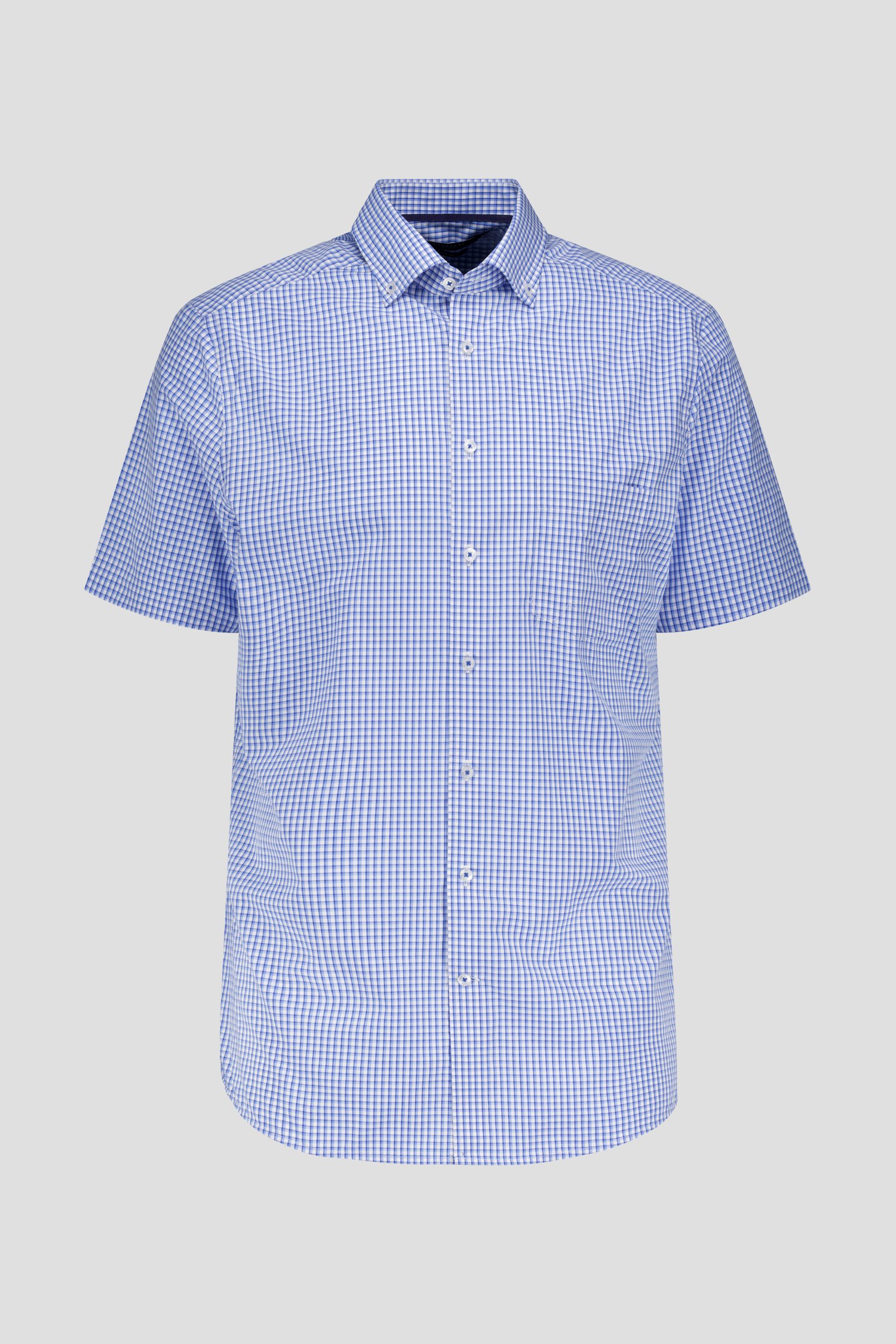 Chemise à imprimé carreaux bleus – Regular fit de Dansaert Black pour Hommes