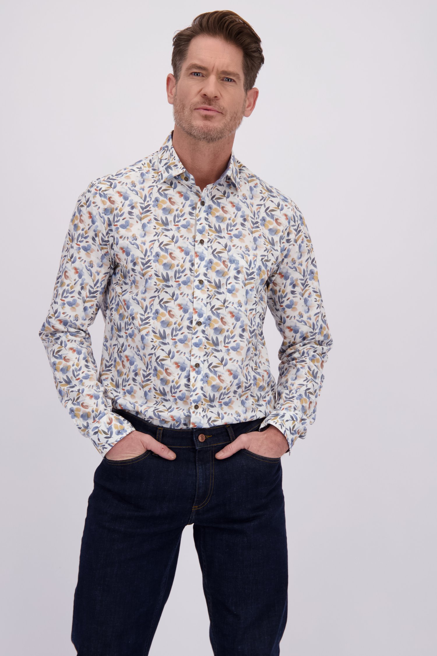 Le devant de Chemise à imprimé feuillage coloré – Regular fit de Dansaert Blue pour Hommes