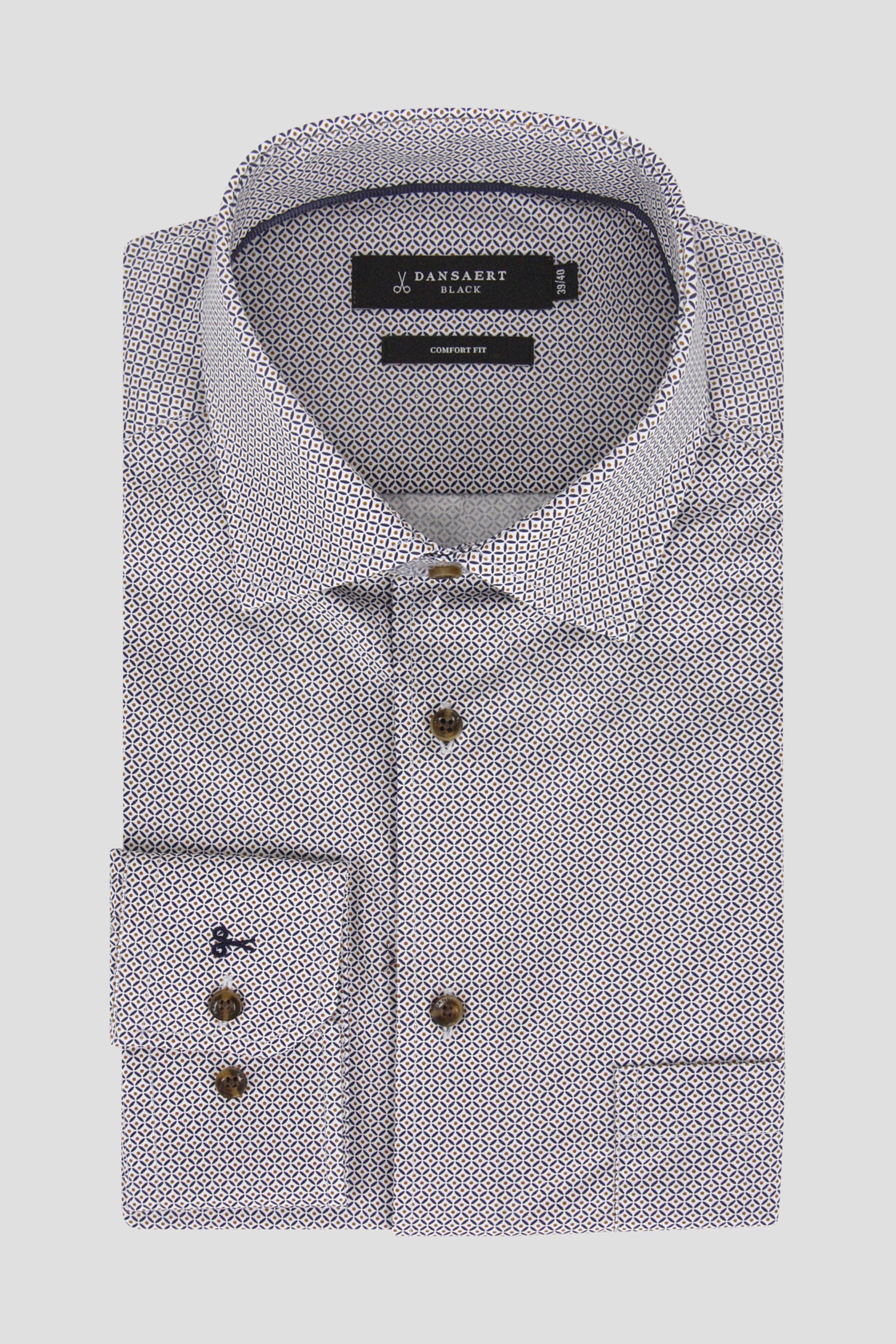 Chemise à imprimé fin - Comfort fit de Dansaert Black pour Hommes