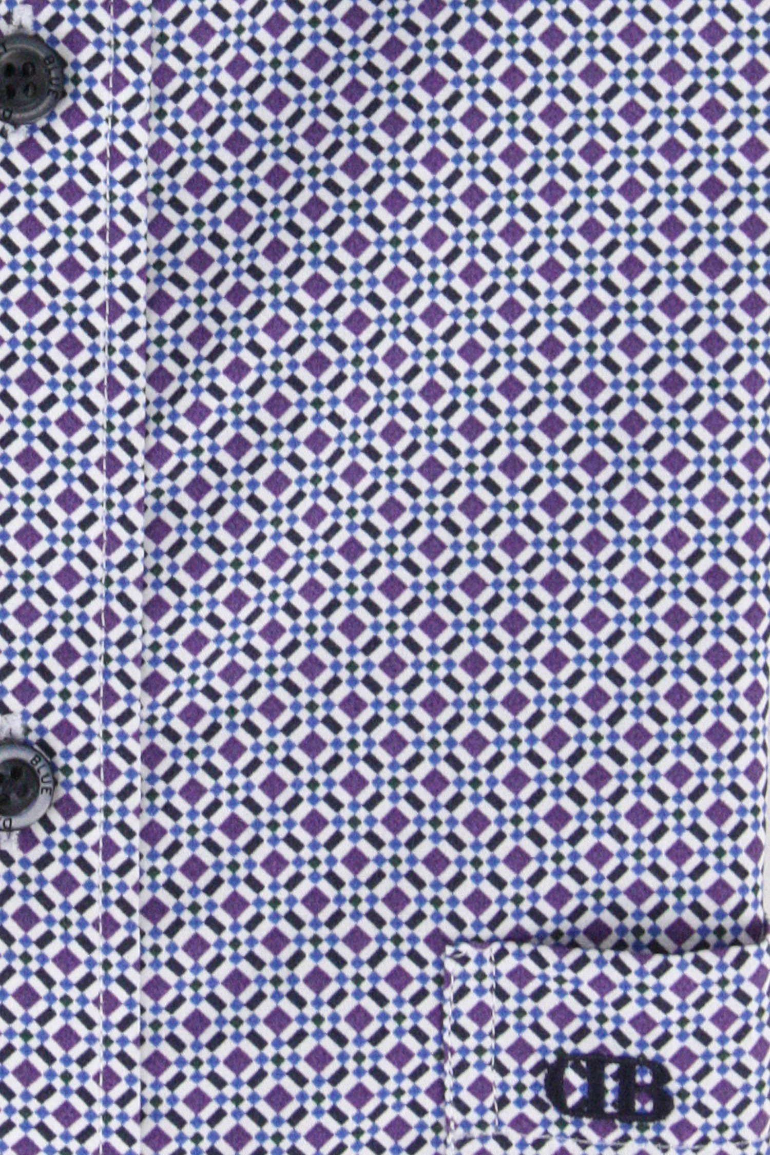 Chemise à imprimé fin violet-bleu - Comfort fit de Dansaert Blue pour Hommes