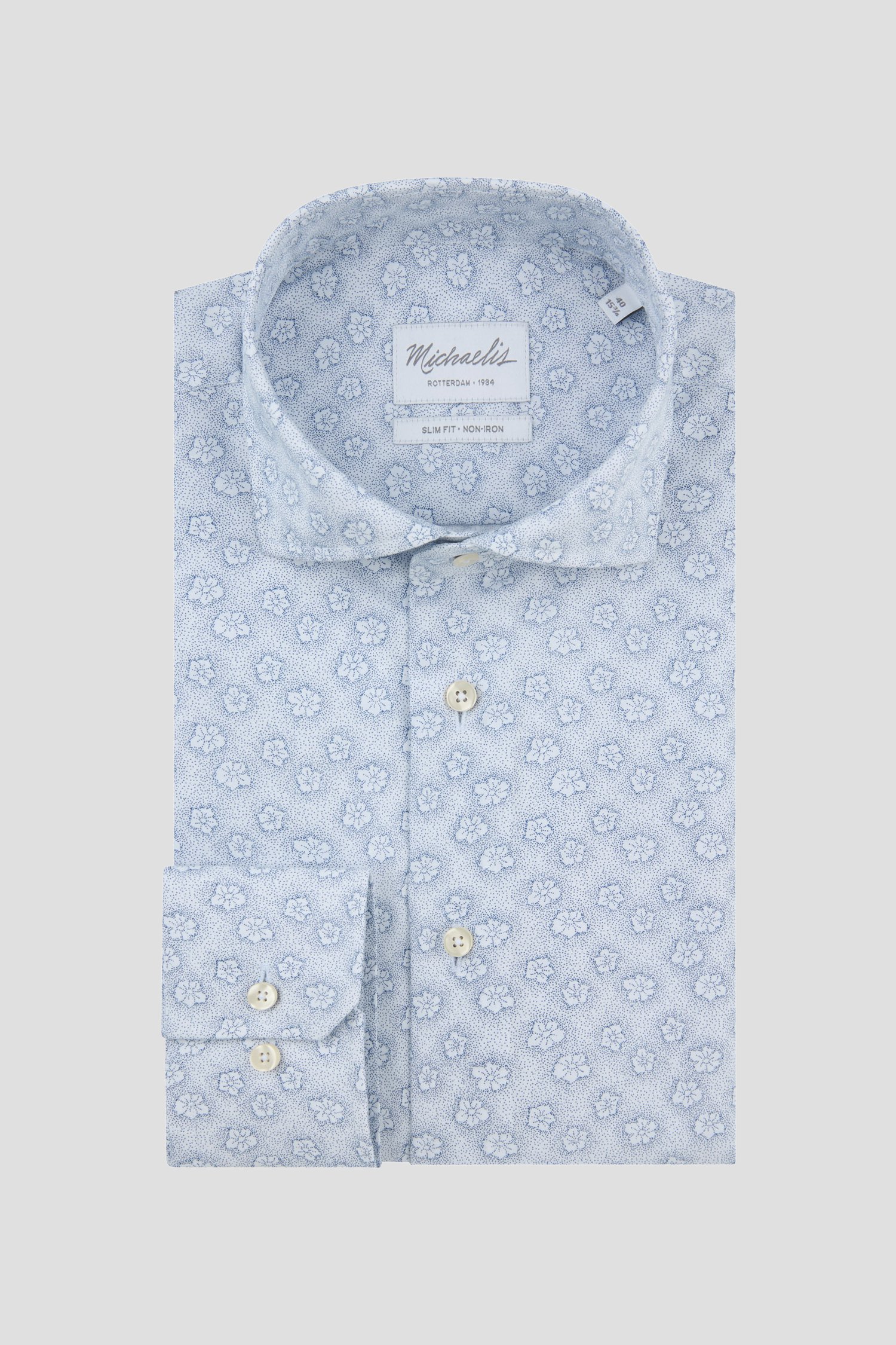 Photo produit 1 de Chemise à imprimé floral bleu – Slim fit de Michaelis pour Hommes