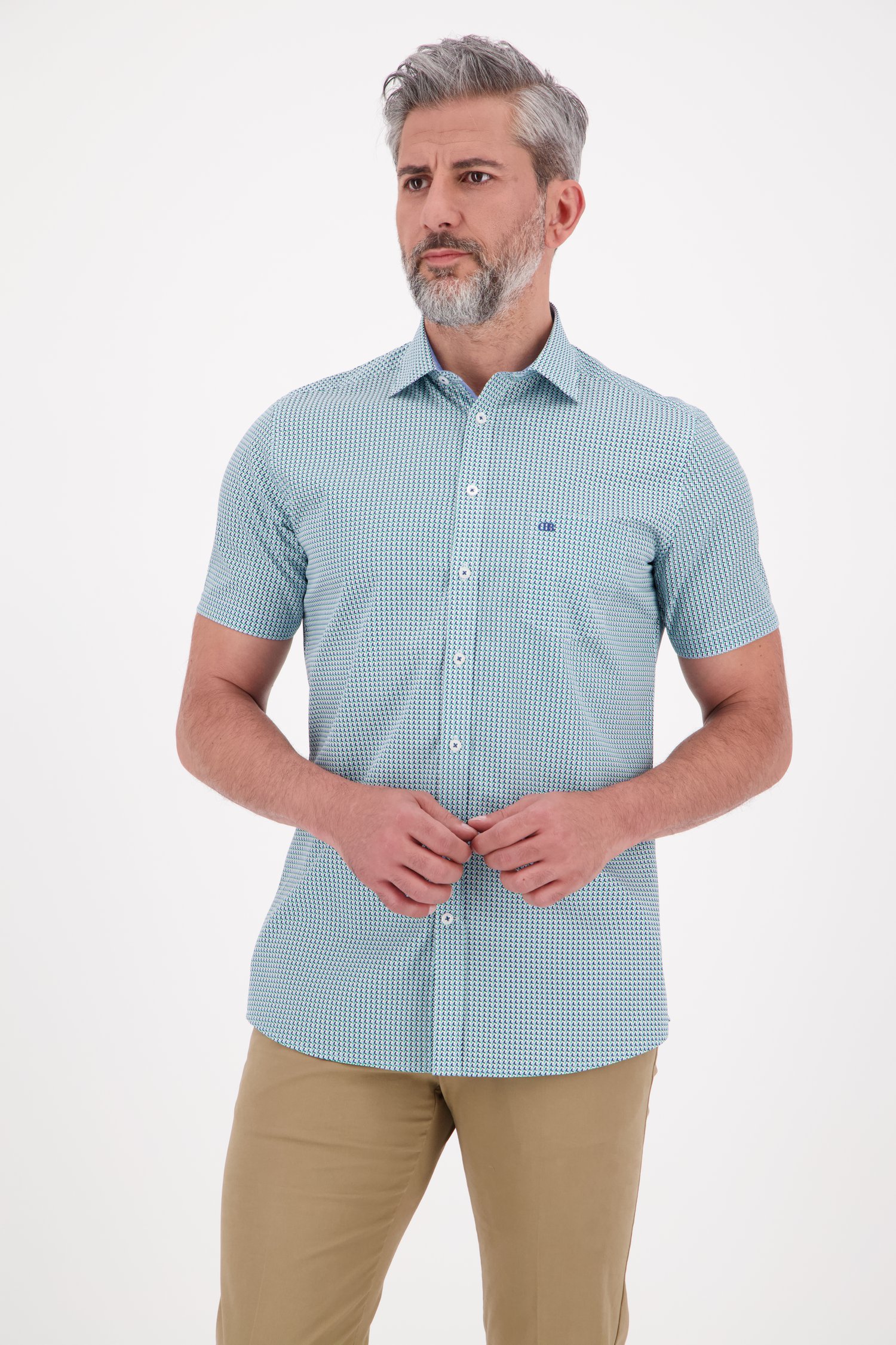 Chemise à imprimé vert bleu - regular fit de Dansaert Blue pour Hommes
