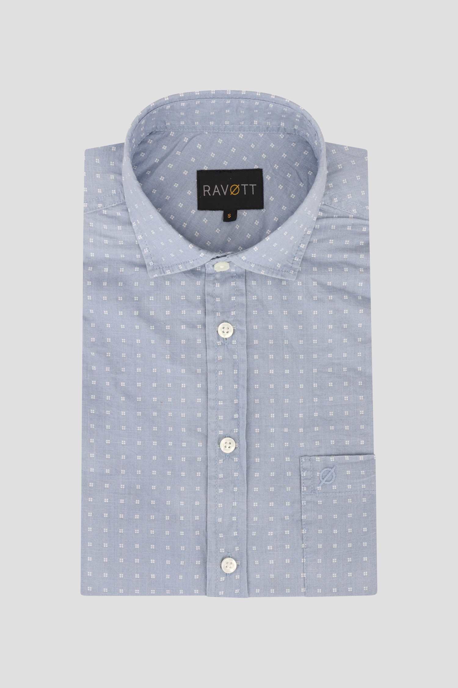 Chemise à manches courtes bleu clair  de Ravøtt pour Hommes