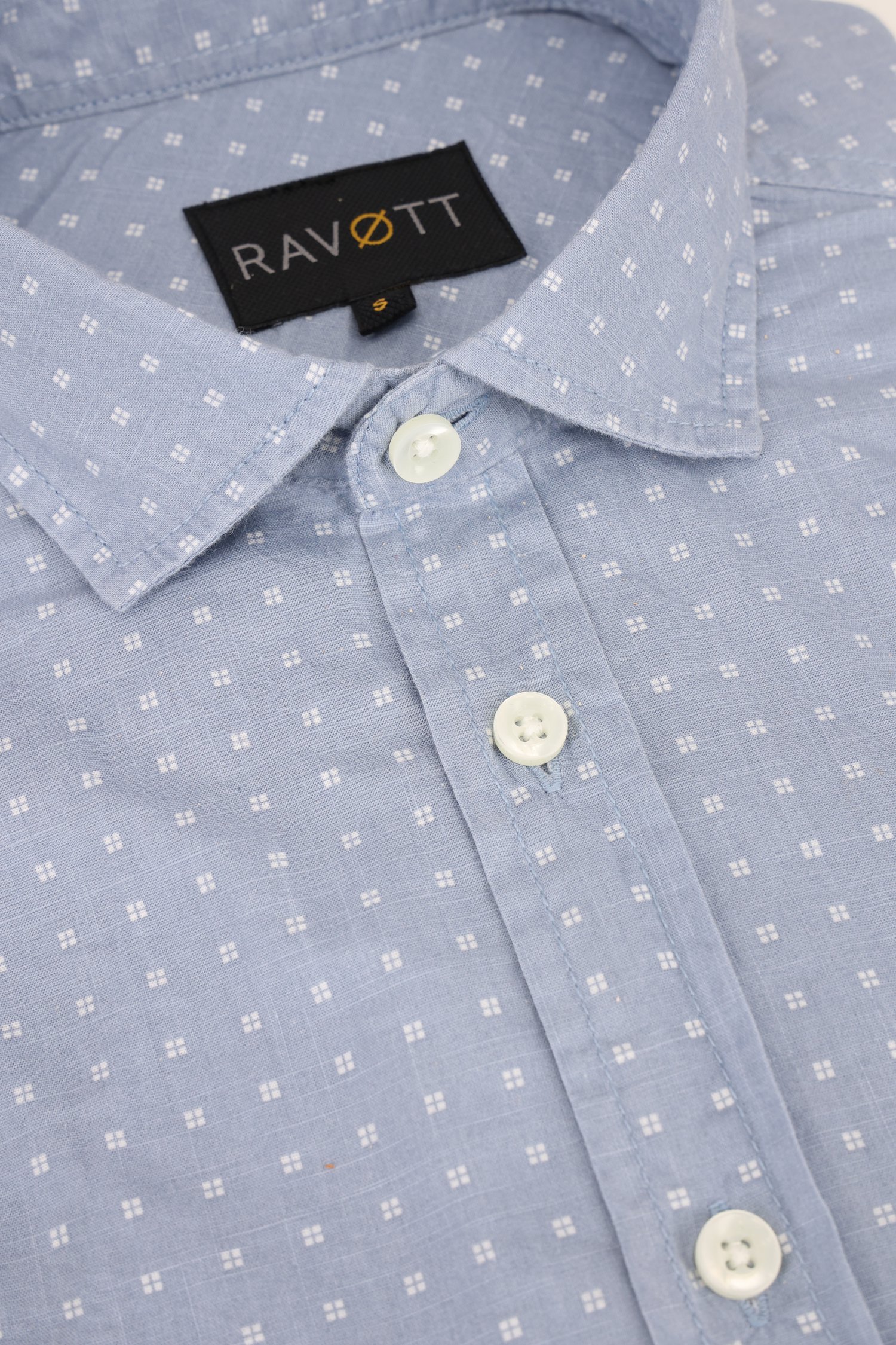 Chemise à manches courtes bleu clair  de Ravøtt pour Hommes