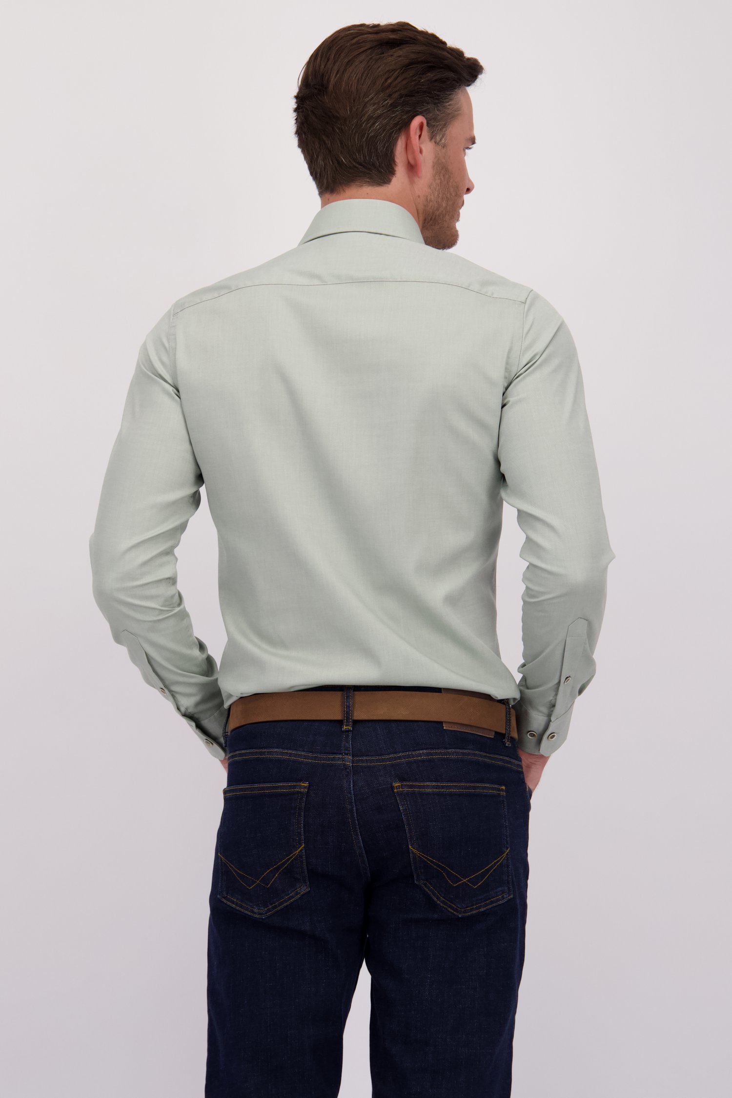 Chemise à manches longues vert clair - Slim fit de Michaelis pour Hommes