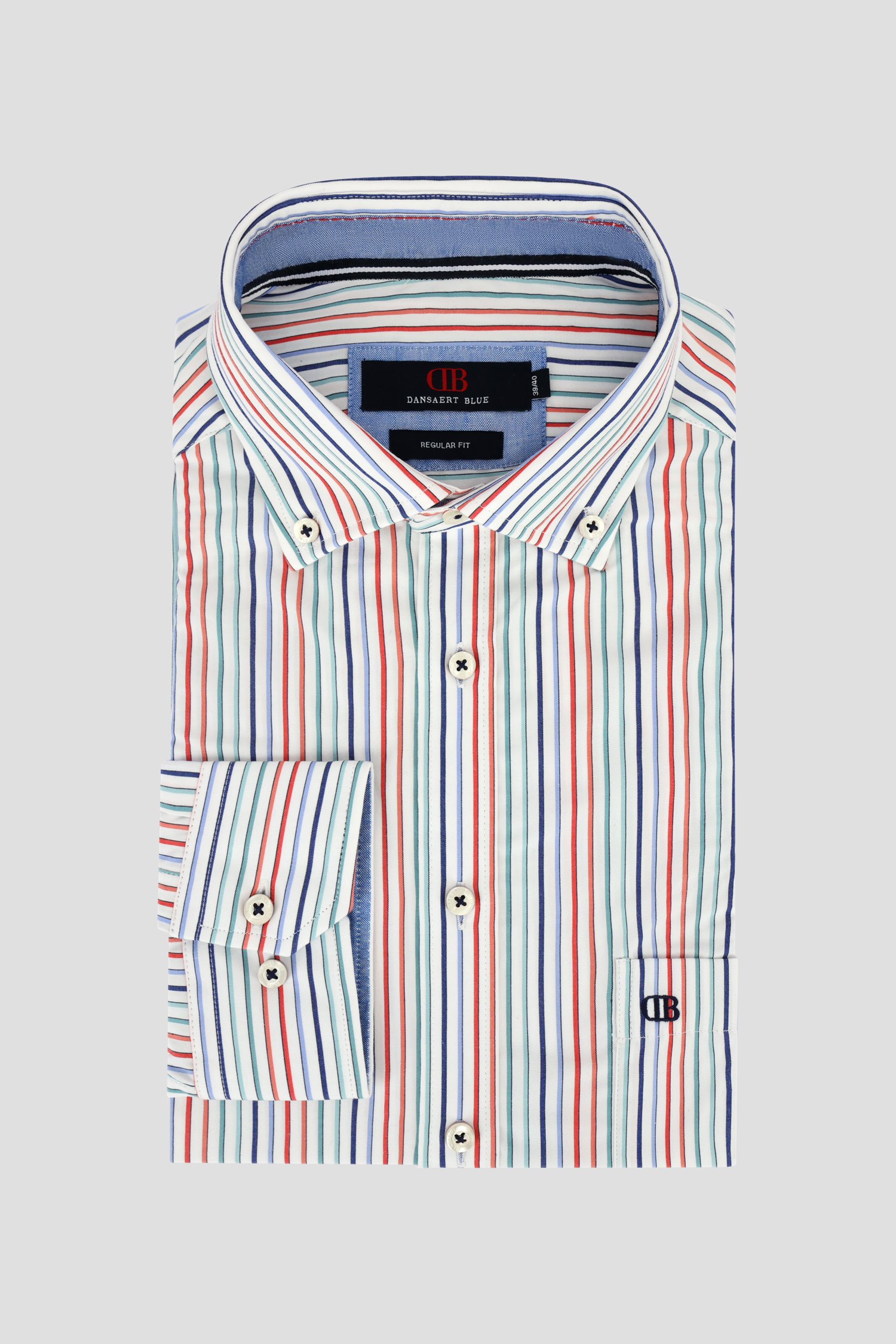 Chemise à rayures colorées - regular fit de Dansaert Blue pour Hommes