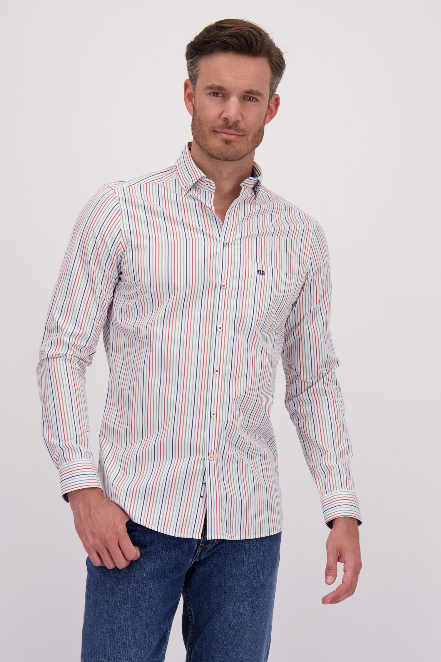 Chemise à rayures colorées - regular fit de Dansaert Blue pour Hommes