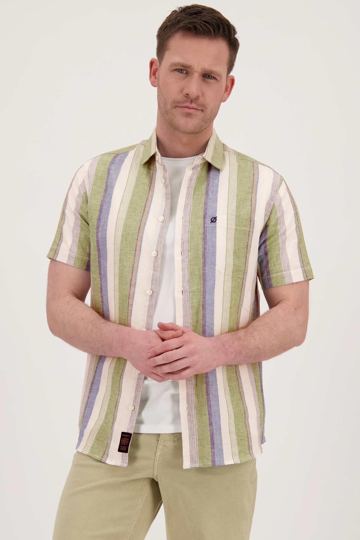 Chemise à rayures pastel - Regular fit	 de Ravøtt pour Hommes