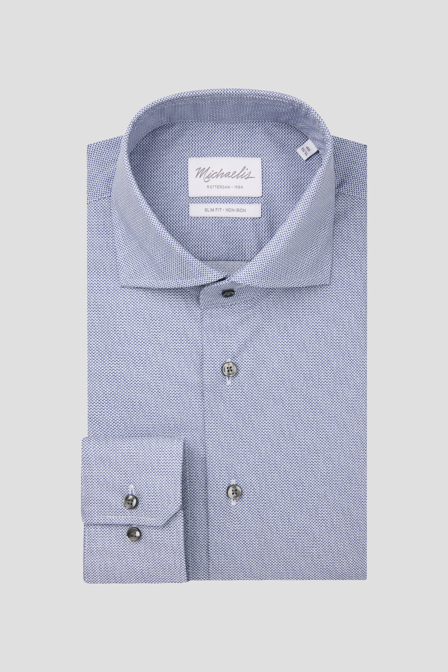 Chemise avec imprimé bleu fin - Slim fit de Michaelis pour Hommes