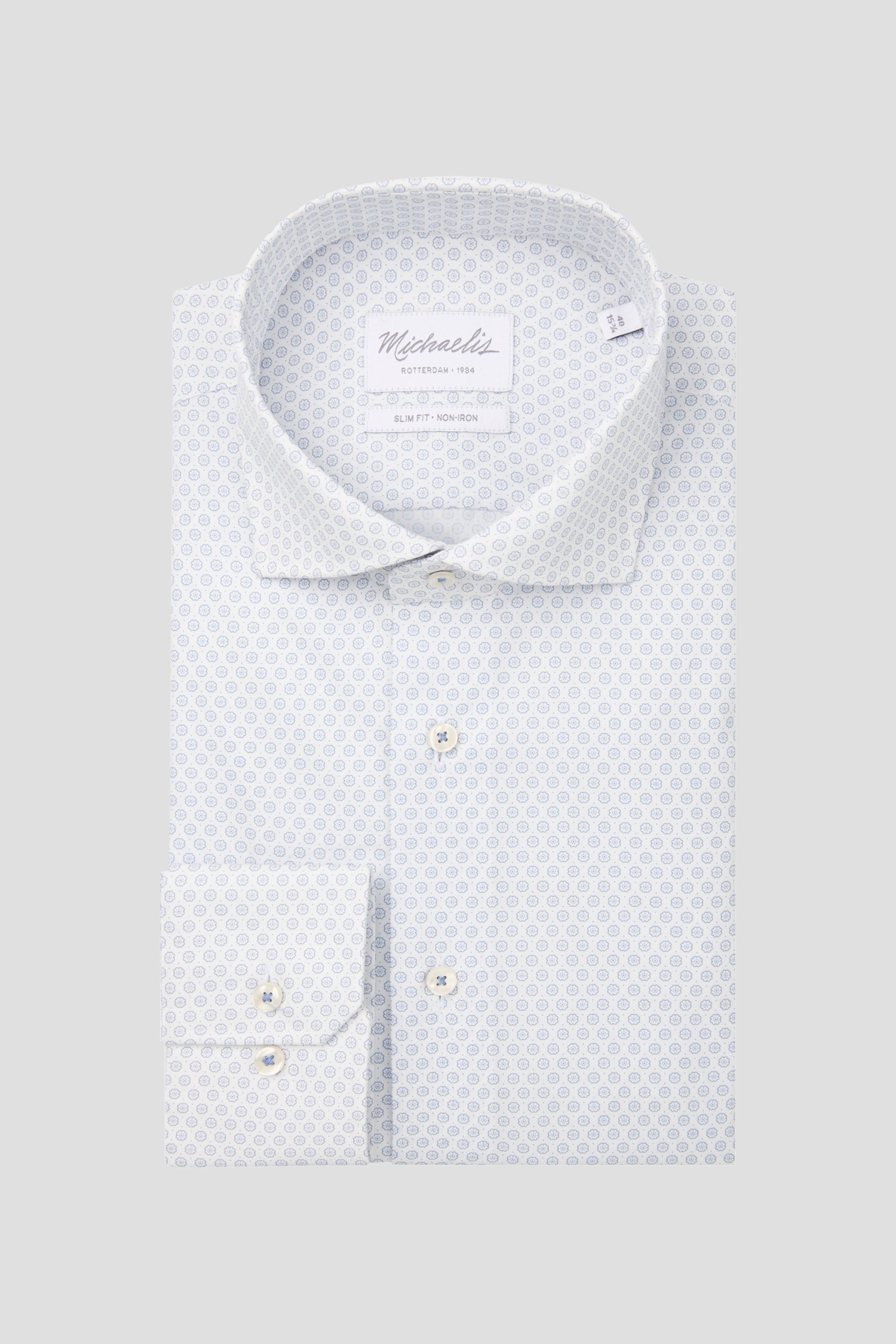 Chemise avec imprimé de fleurs bleues - Slim fit de Michaelis pour Hommes