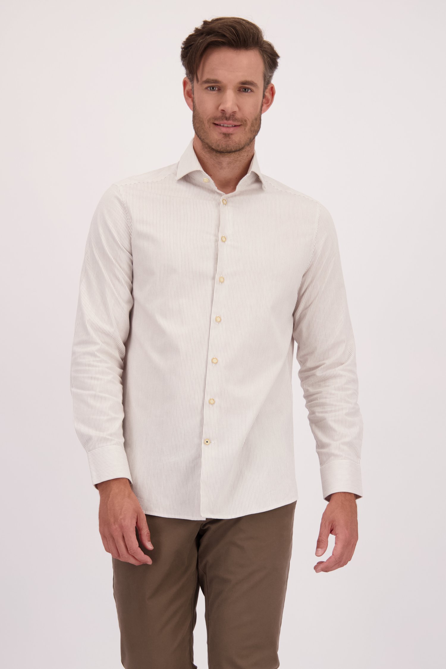 Photo supplémentaire 1 de  Chemise beige clair à rayures - regular fit de Upper East pour Hommes