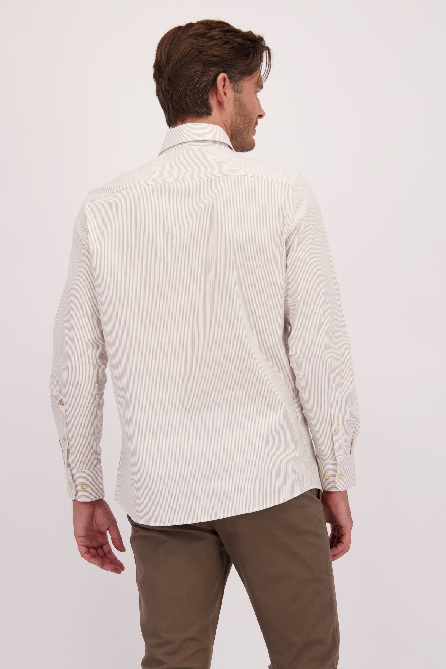 Photo supplémentaire 2 de  Chemise beige clair à rayures - regular fit de Upper East pour Hommes