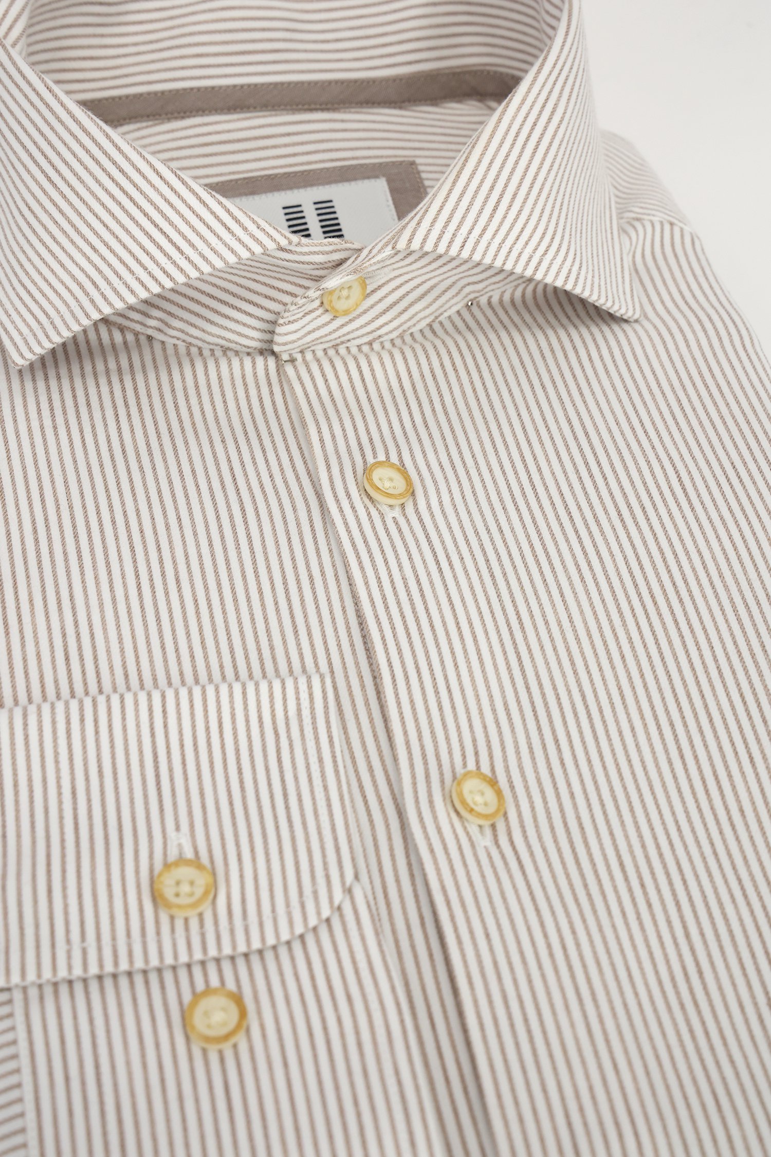 Photo produit 2 de  Chemise beige clair à rayures - regular fit de Upper East pour Hommes