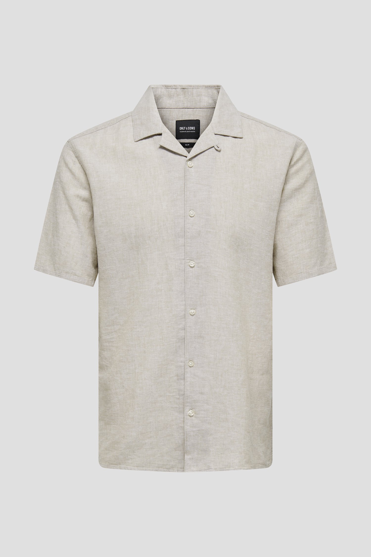 Photo produit 1 de Chemise beige clair en lin de Only & Sons pour Hommes