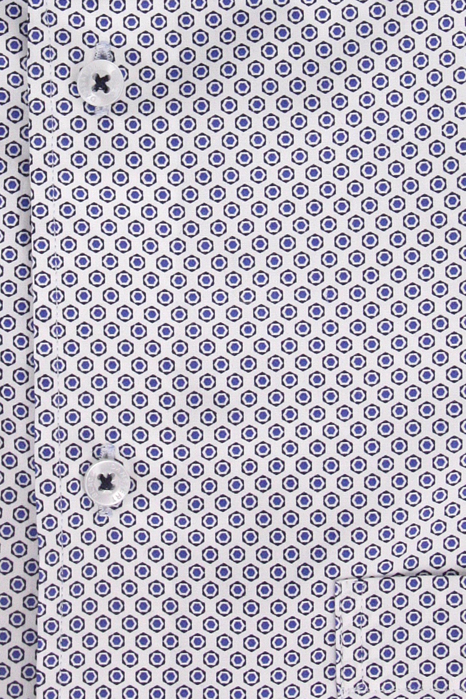 Chemise blanche à imprimé bleu fin - Comfort fit de Dansaert Black pour Hommes