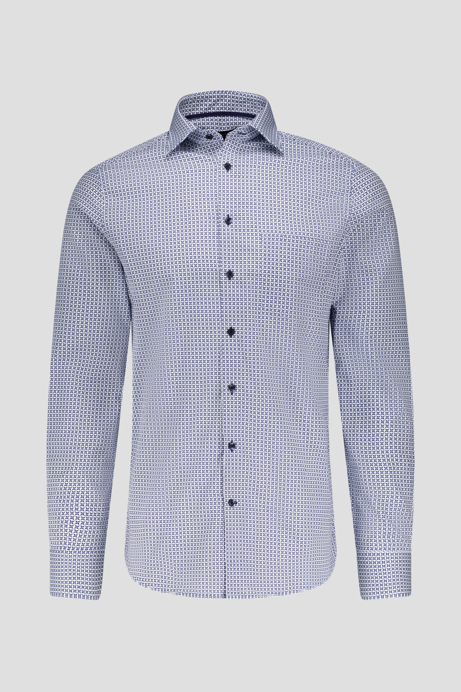 Chemise blanche à imprimé bleu - regular fit de Dansaert Black pour Hommes