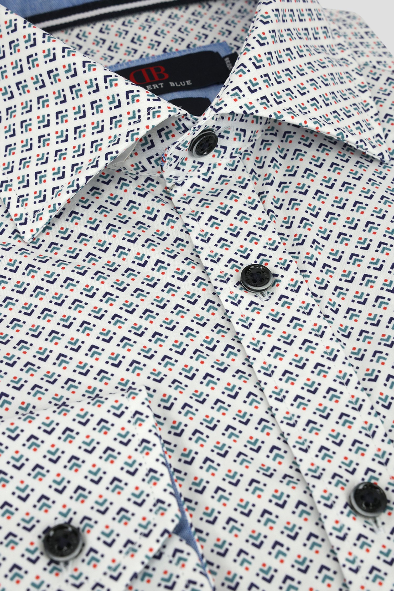 Chemise blanche à imprimé bleu - regular fit de Dansaert Blue pour Hommes