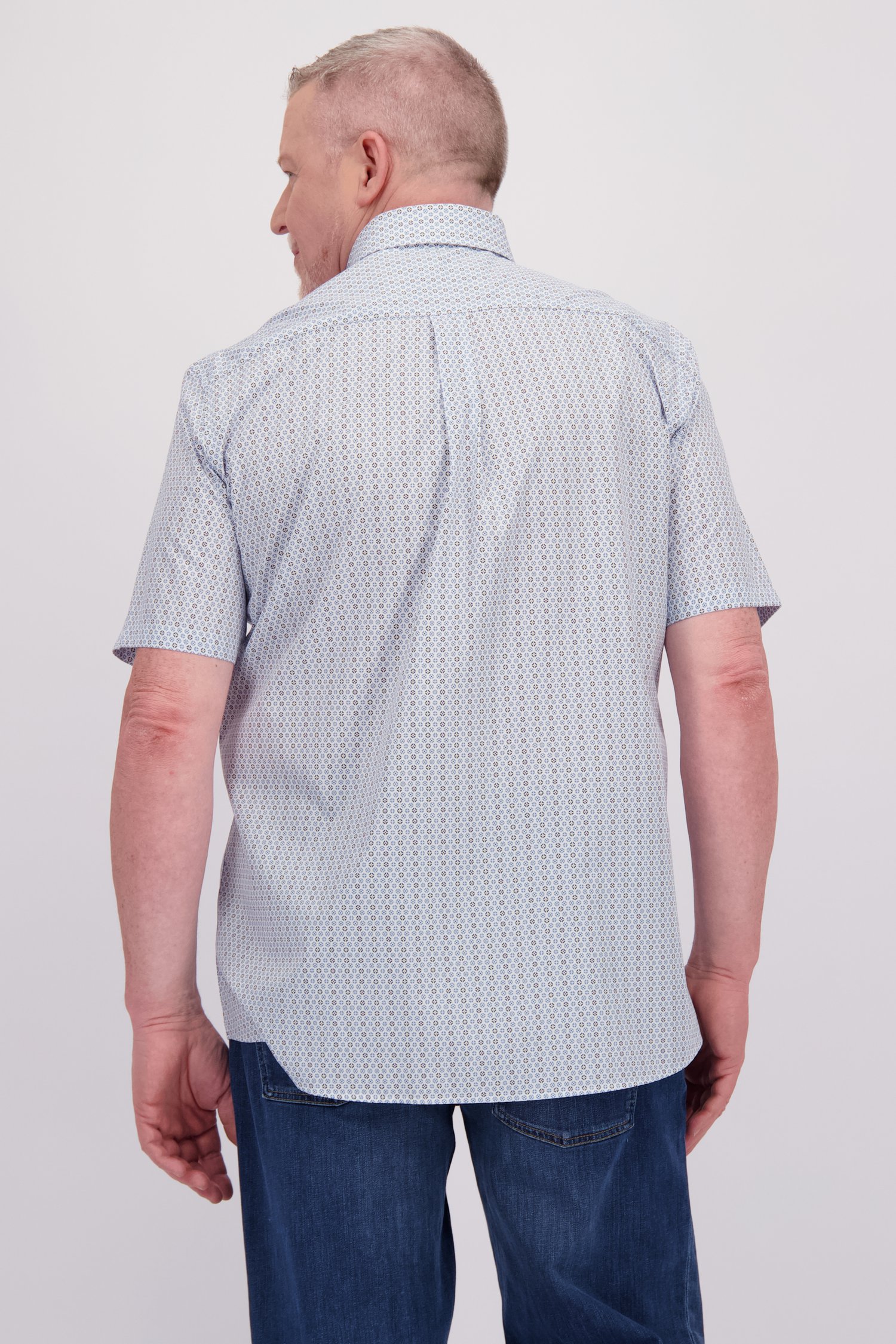 Chemise blanche à imprimé fin bleu – Comfort fit de Dansaert Blue pour Hommes