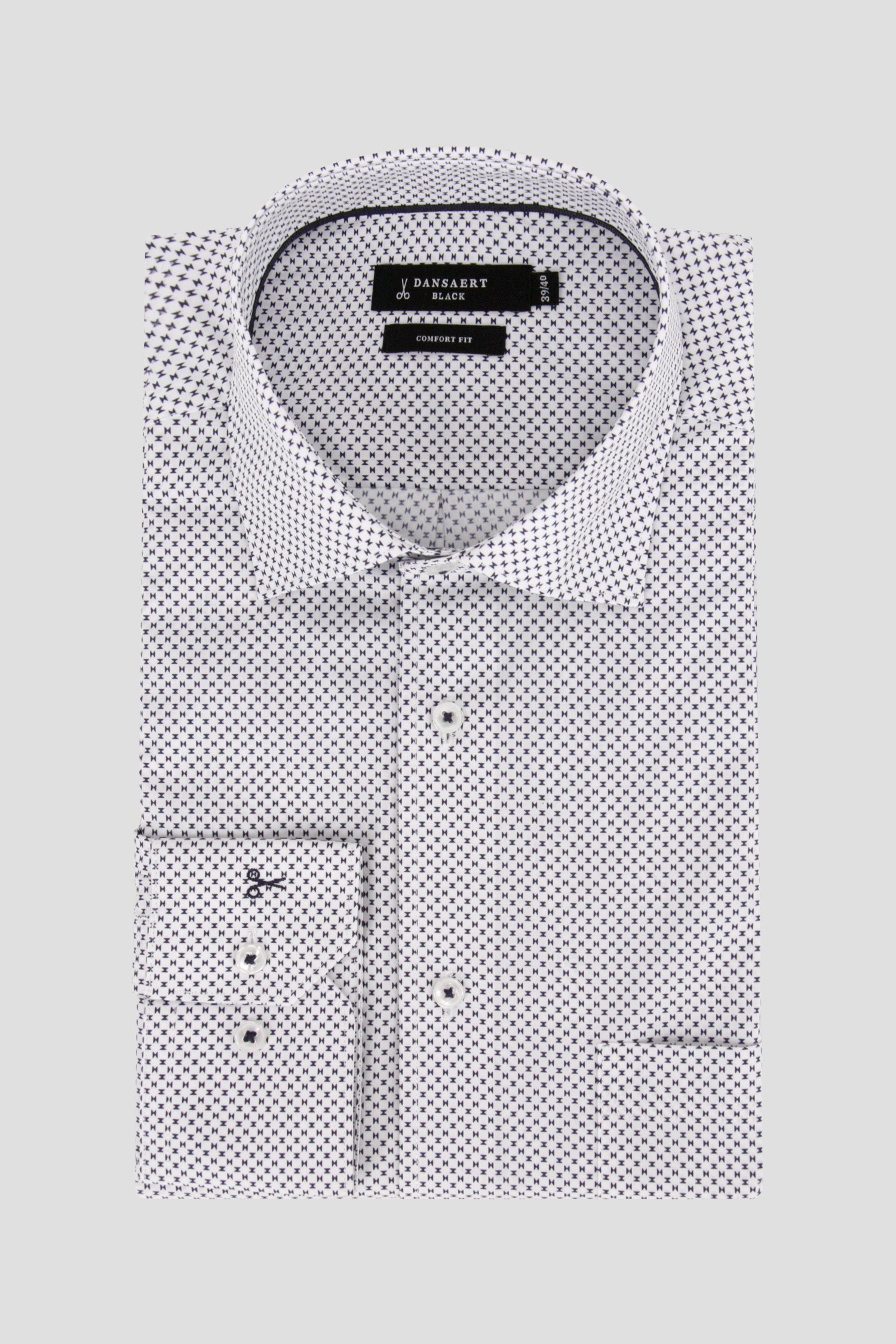 Chemise blanche à imprimé fin - Comfort fit de Dansaert Black pour Hommes