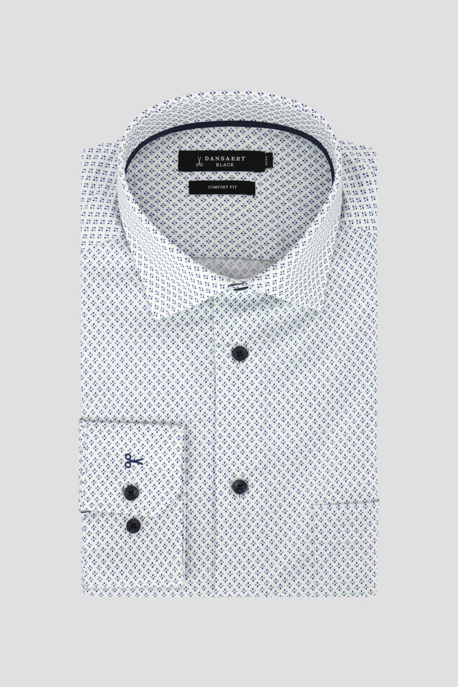 Chemise blanche à imprimé fin - comfort fit de Dansaert Black pour Hommes
