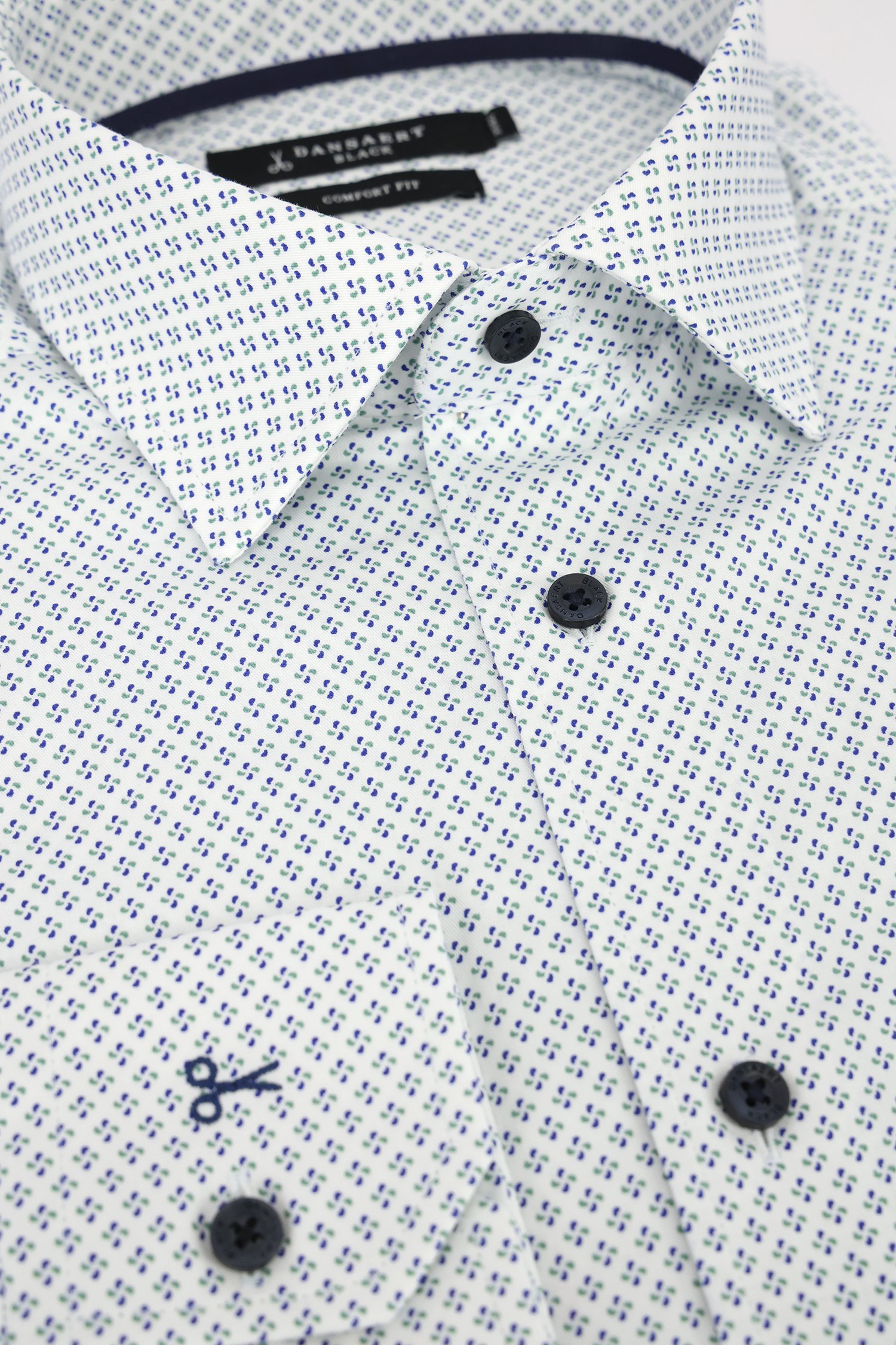 Chemise blanche à imprimé fin - comfort fit de Dansaert Black pour Hommes