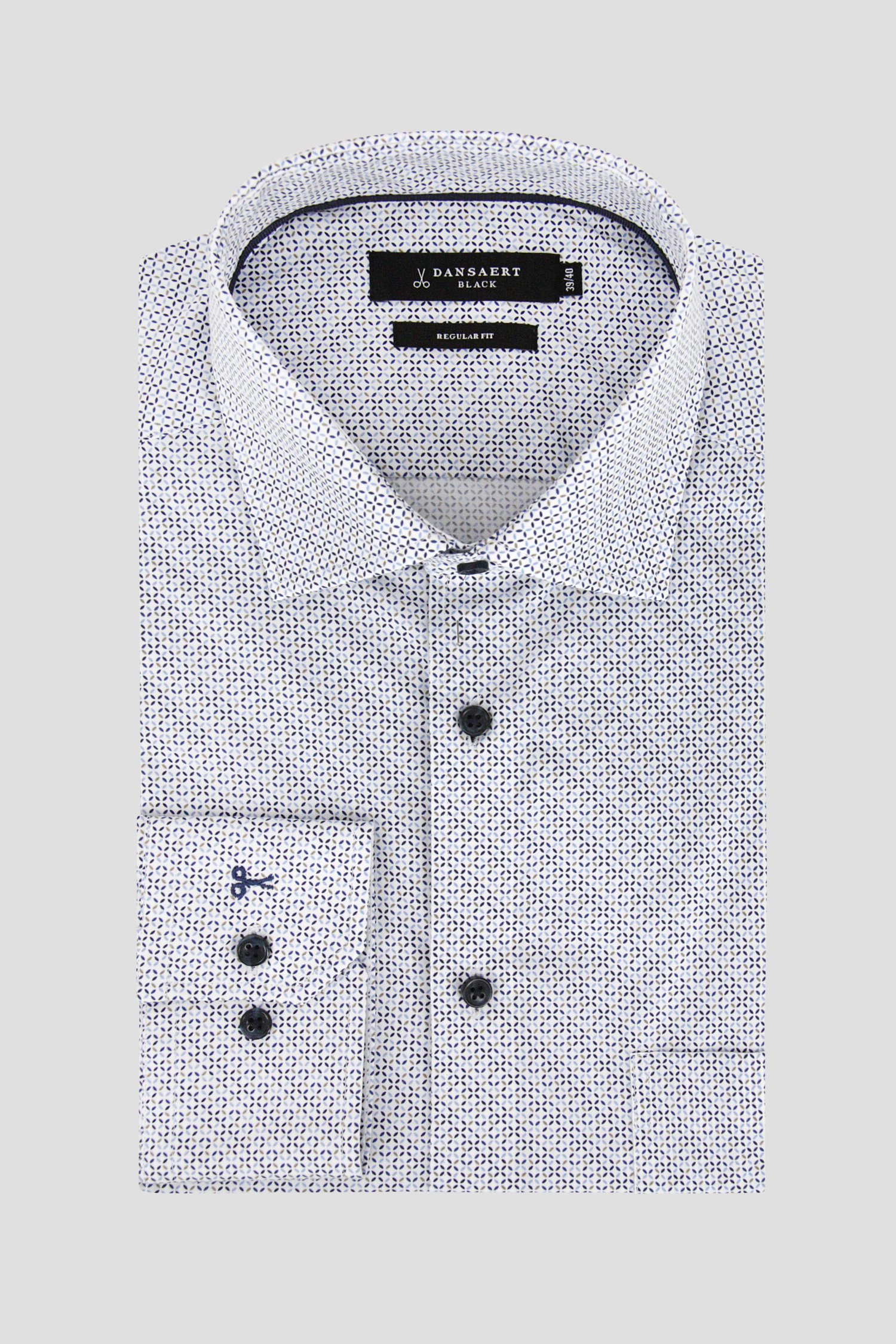 Photo produit 1 de Chemise blanche à imprimé fin - Regular fit  de Dansaert Black pour Hommes