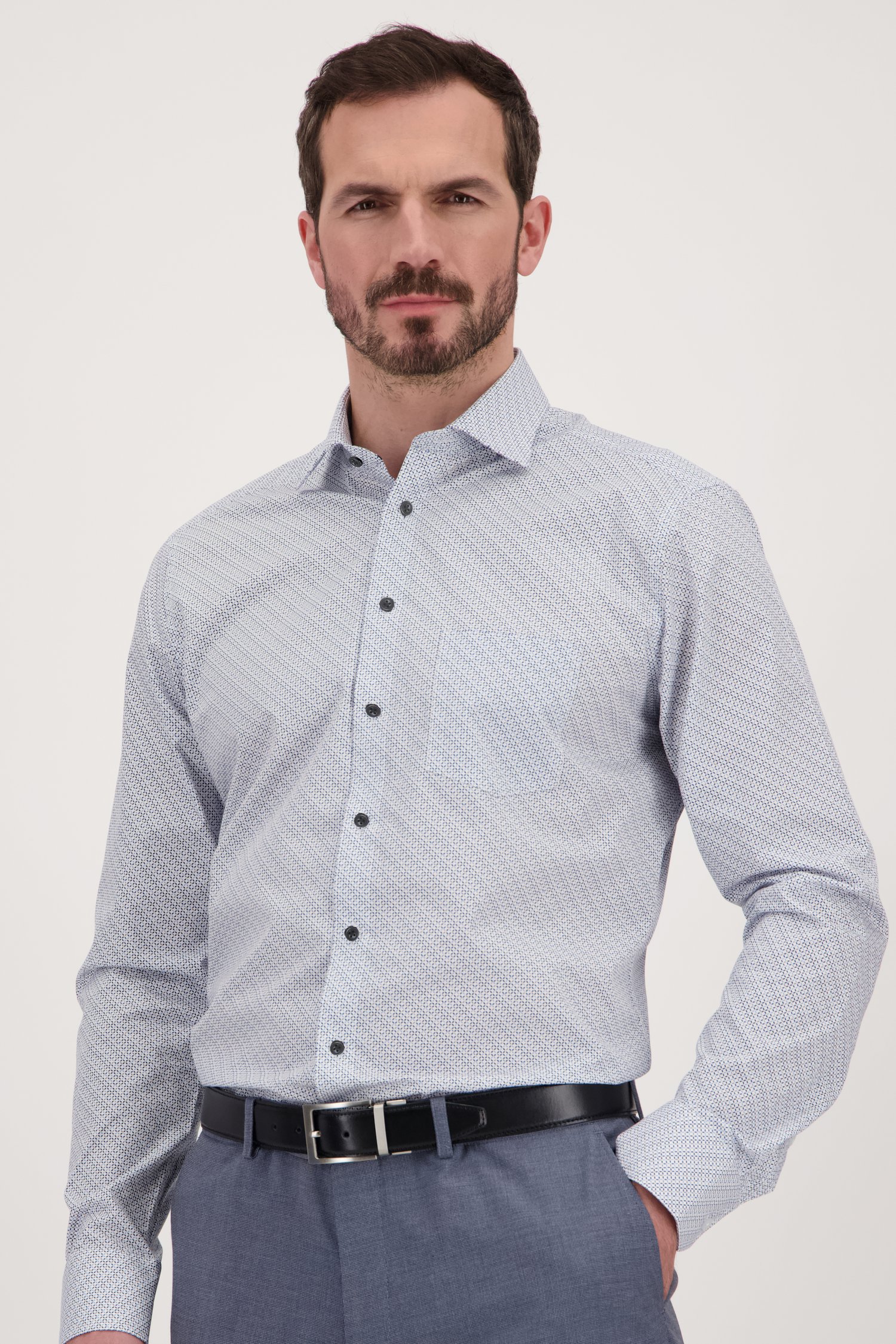 Le devant de Chemise blanche à imprimé fin - Regular fit  de Dansaert Black pour Hommes