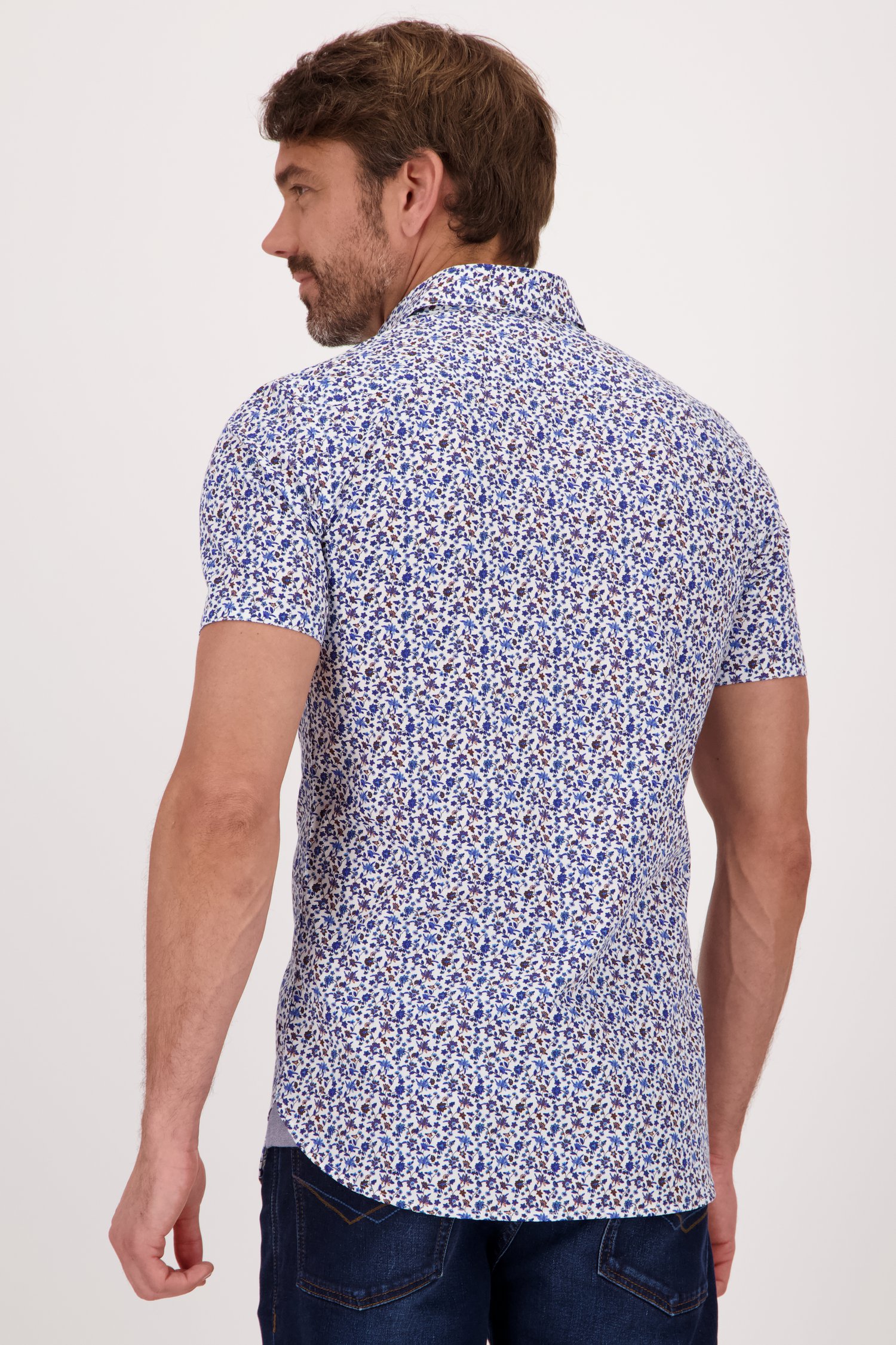 Chemise blanche à imprimé floral fin - regular fit de Dansaert Blue pour Hommes