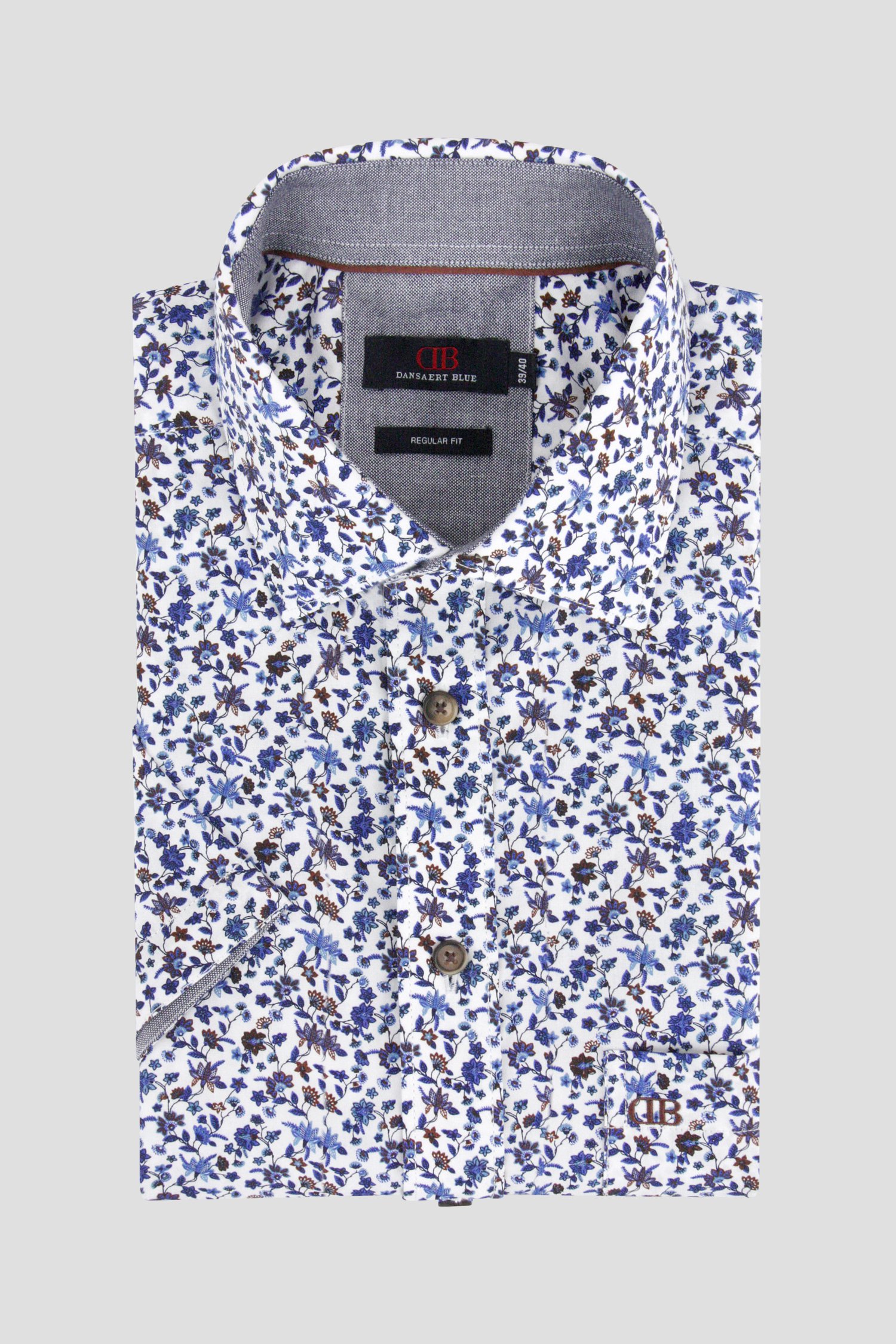 Chemise blanche à imprimé floral fin - regular fit de Dansaert Blue pour Hommes