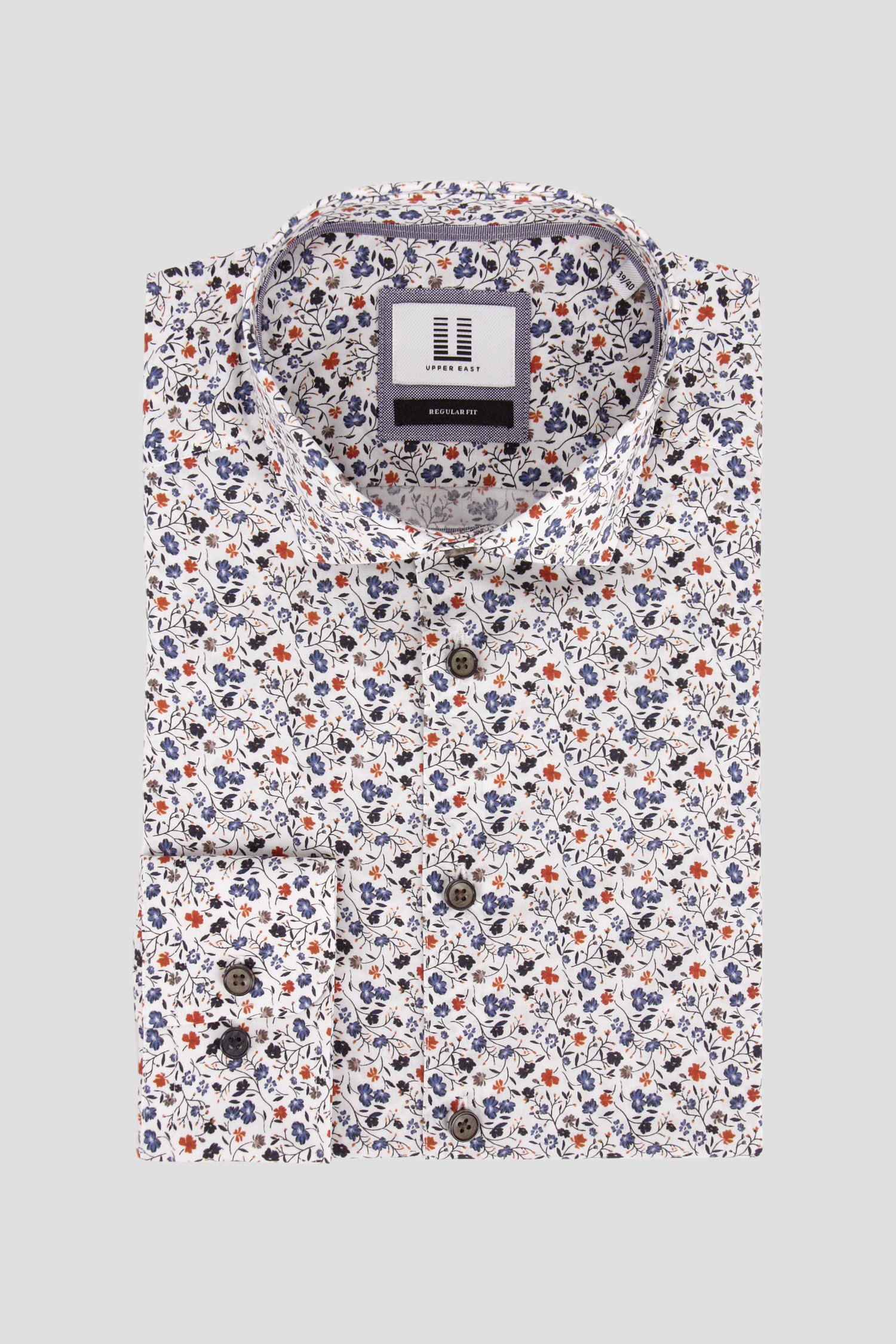 Chemise blanche à imprimé floral fin - Regular fit de Upper East pour Hommes