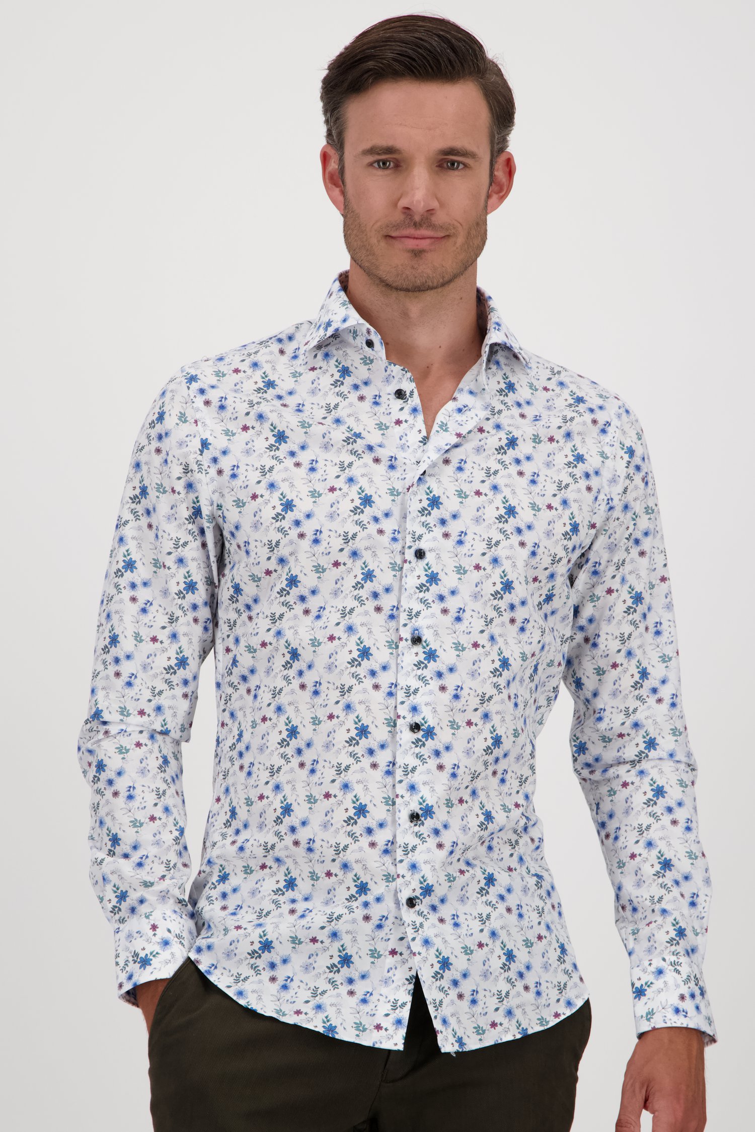 Chemise blanche à imprimé floral - Slim fit de Michaelis pour Hommes