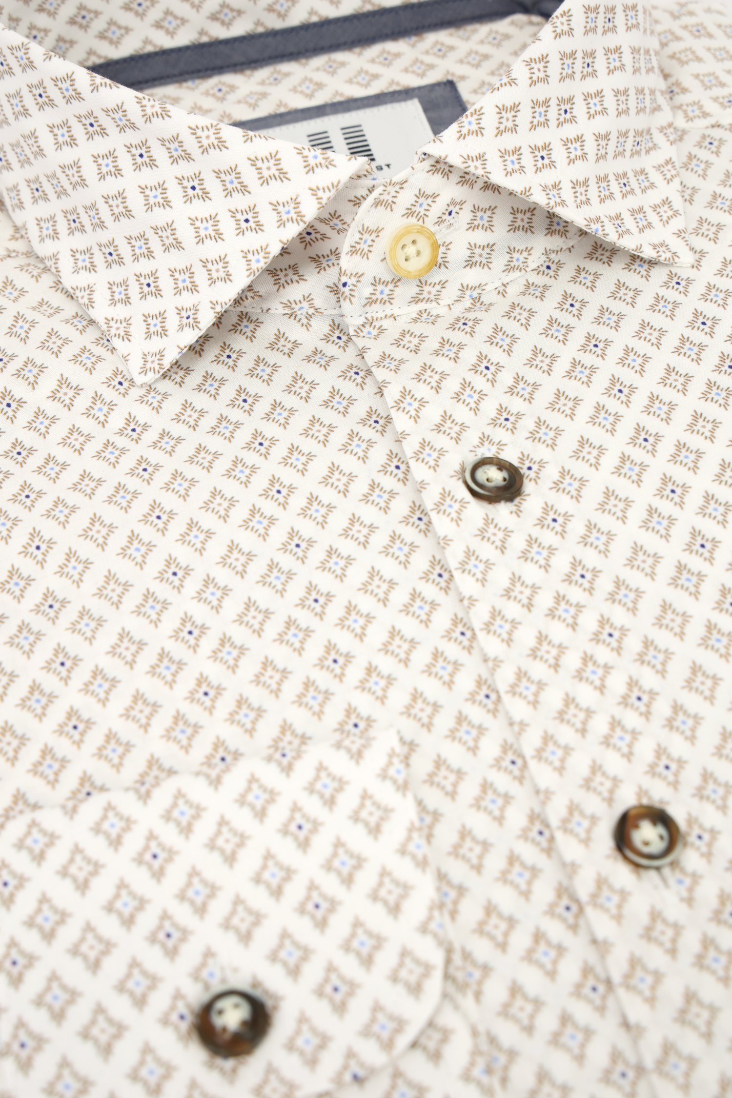 Chemise blanche à imprimé marron - regular fit de Upper East pour Hommes