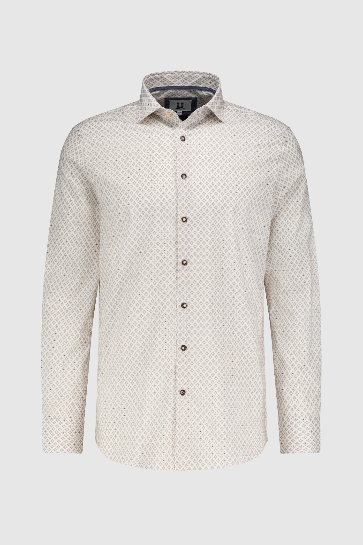 Chemise blanche à imprimé marron - regular fit de Upper East pour Hommes