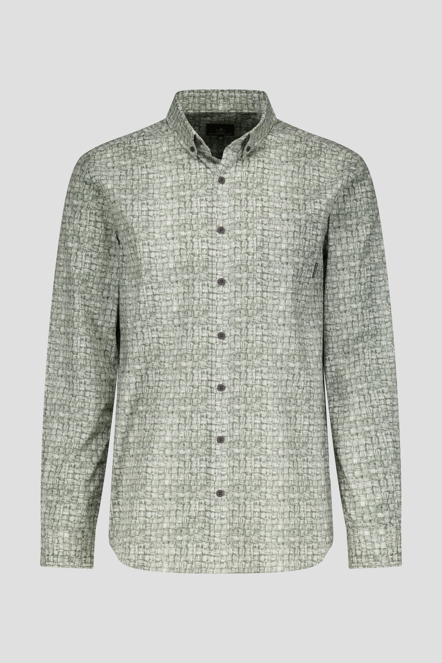 Photo produit 1 de Chemise blanche à imprimé rotin vert - Regular fit de Bluefields pour Hommes