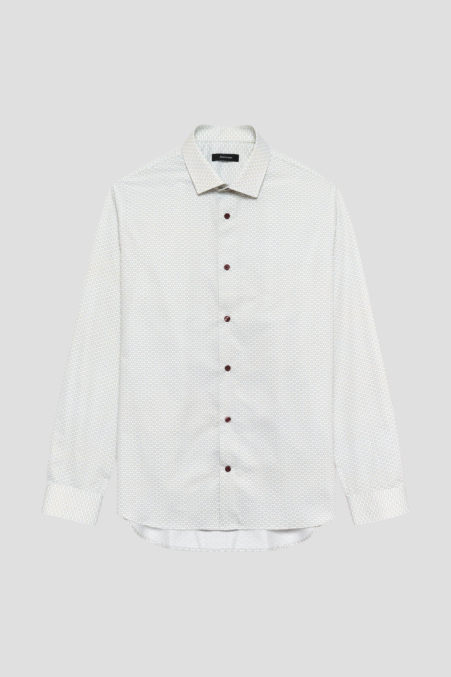 Photo produit 1 de Chemise blanche à imprimé vert - Slim fit de Matinique pour Hommes