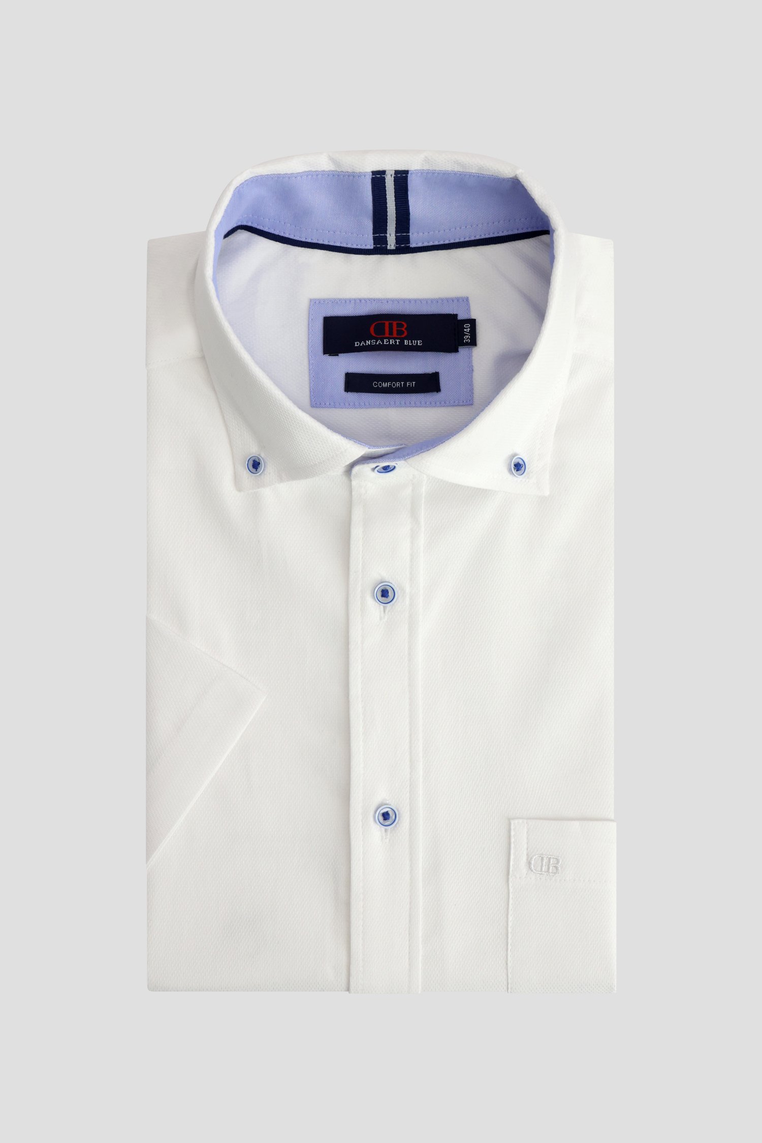 Le devant de Chemise blanche à manches courtes - Comfort fit de Dansaert Blue pour Hommes