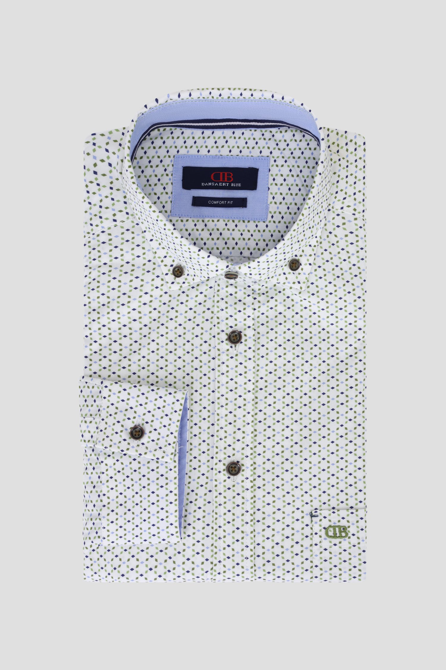 Chemise blanche à mini imprimé - comfort fit de Dansaert Blue pour Hommes