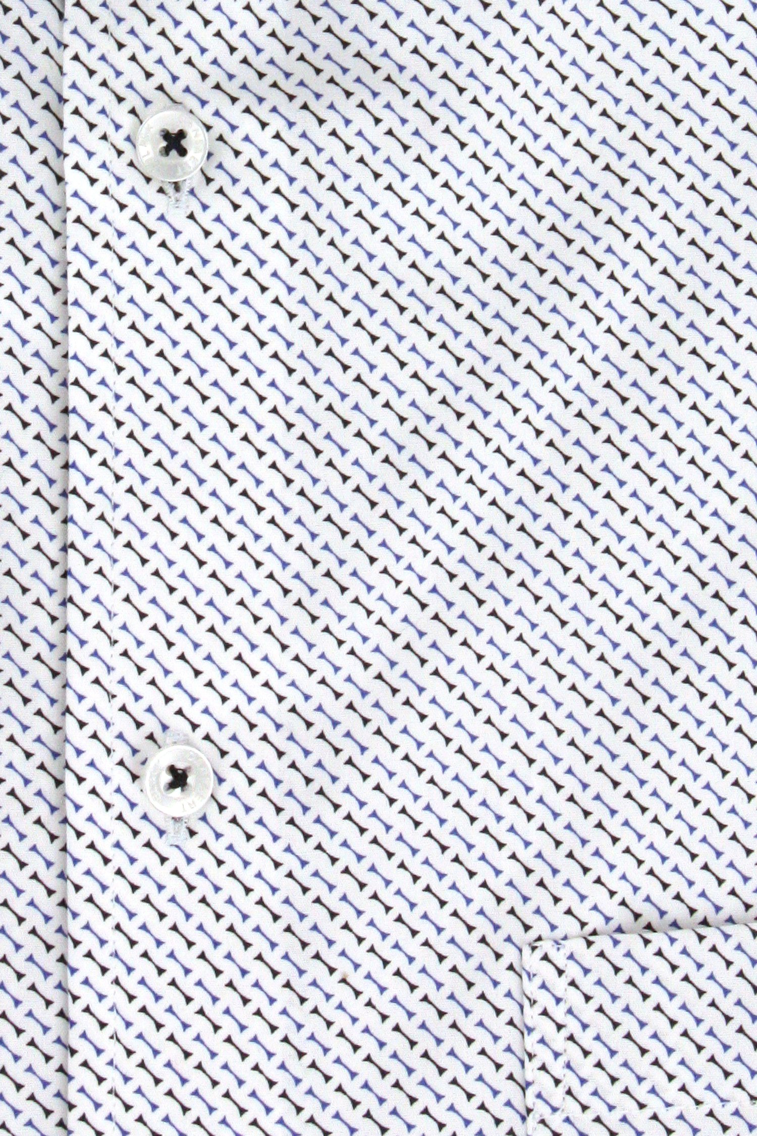 Chemise blanche à motif bleu-noir - comfort fit  de Dansaert Black pour Hommes