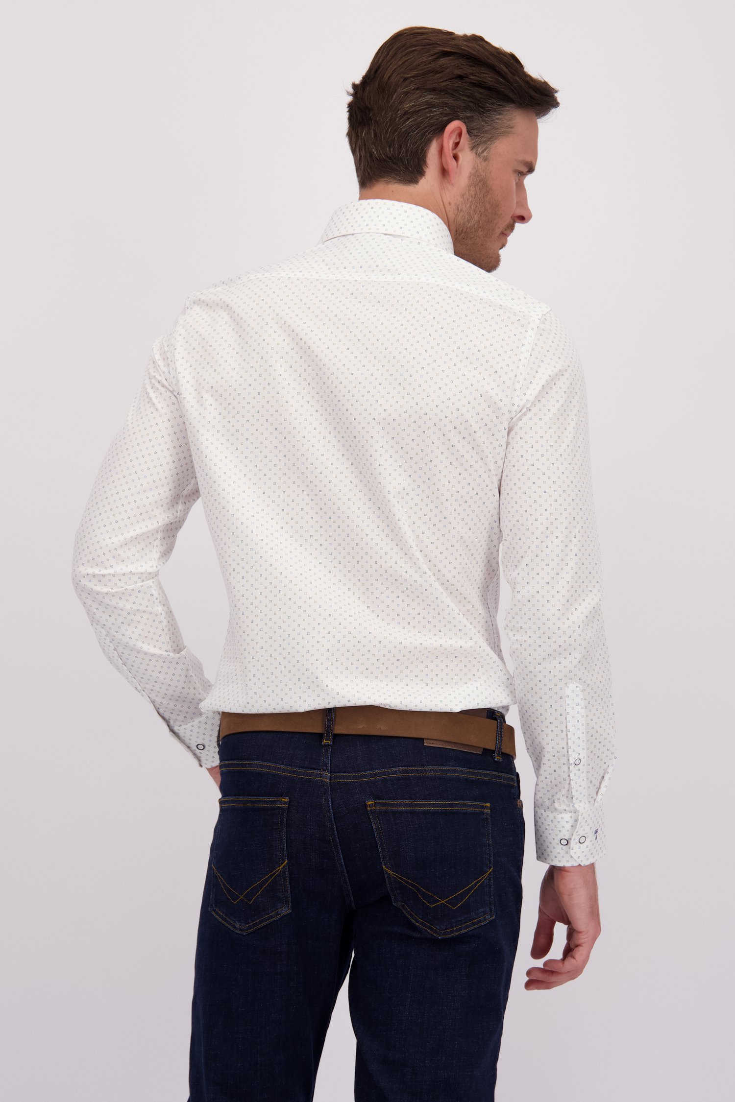 Chemise blanche à motif fin - Slim fit de Dansaert Black pour Hommes