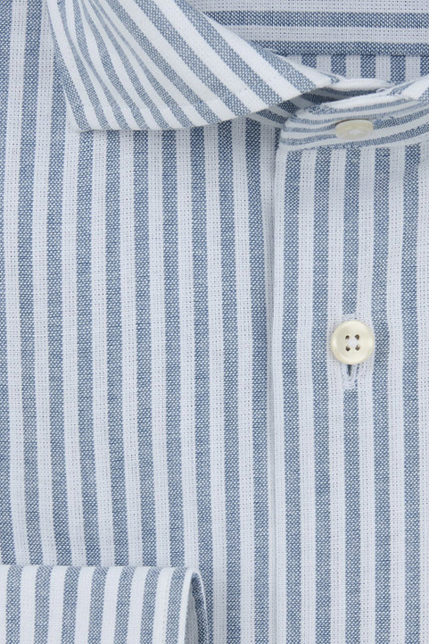 Photo produit 2 de Chemise blanche à motif rayé bleu – Slim fit de Michaelis pour Hommes