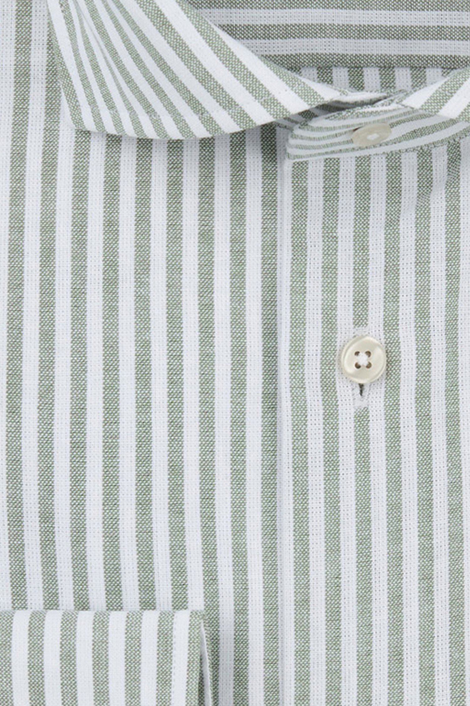 Photo produit 2 de Chemise blanche à motif rayé vert – Slim fit de Michaelis pour Hommes